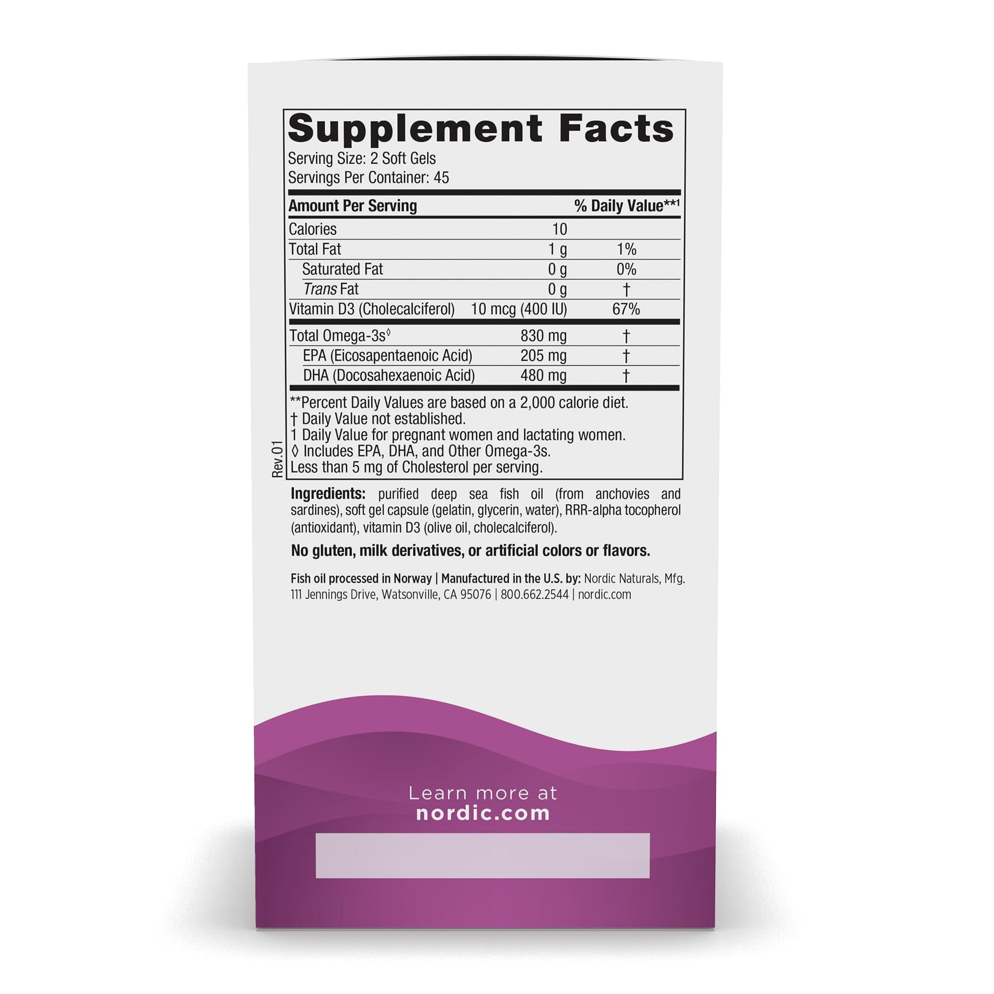 Nordic Naturals Prenatal DHA, Unflavored - 830 mg Omega-3 + 400 IU Vitamin D3 - 90 Soft Gels - Supports Brain Development in Babies During Pregnancy & Lactation - Non-GMO - 45 Servings Nordic Naturals uk supplements