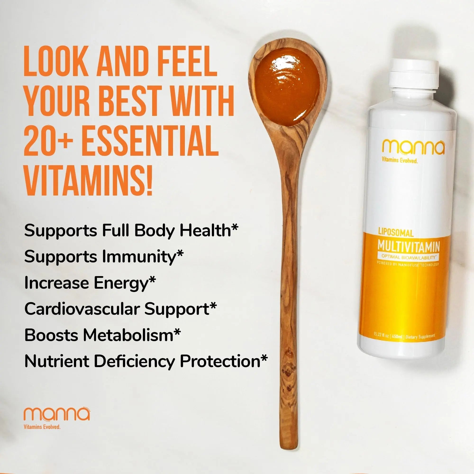 Manna Vitamins Evolved Liposomal Multivitamin - Daily Multivitamin Provides 20 Vitamins and Minerals - Multivitamins for Men and Women Manna Vitamins Evolved uk supplements