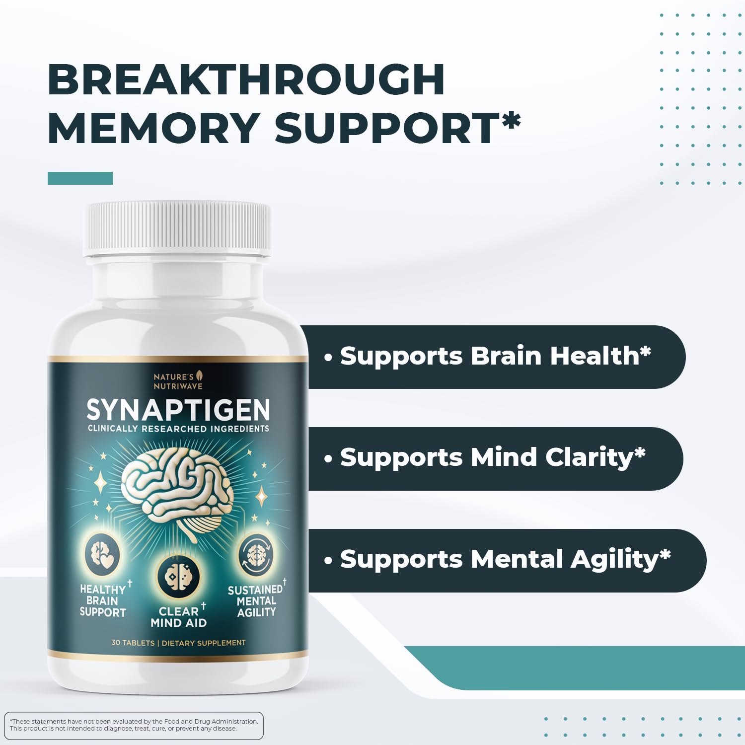 Nature’s NutriWave Synaptigen – Natural Supplement with Inulin Powder, Probiotics 3.5 Billion CFU, for Daily Wellness – Made in USA, Non-GMO, 30 Tablets - 6 Month Supply Nature’s NutriWave uk supplements