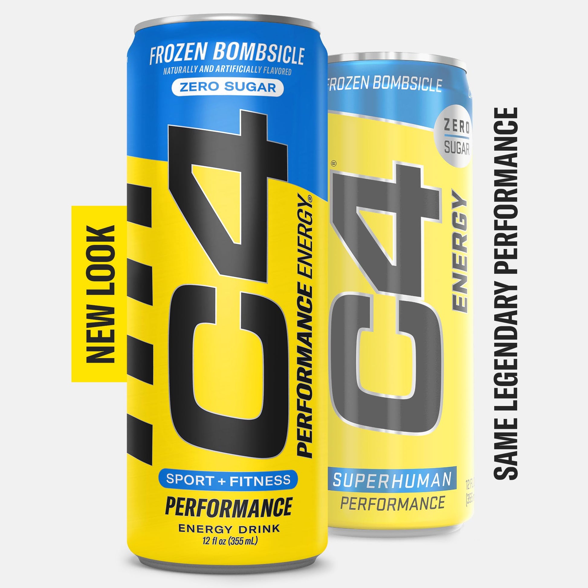 C4 Energy Drink 12oz (Pack of 24) - Frozen Bombsicle - Sugar Free Pre Workout Performance Cellucor uk supplements