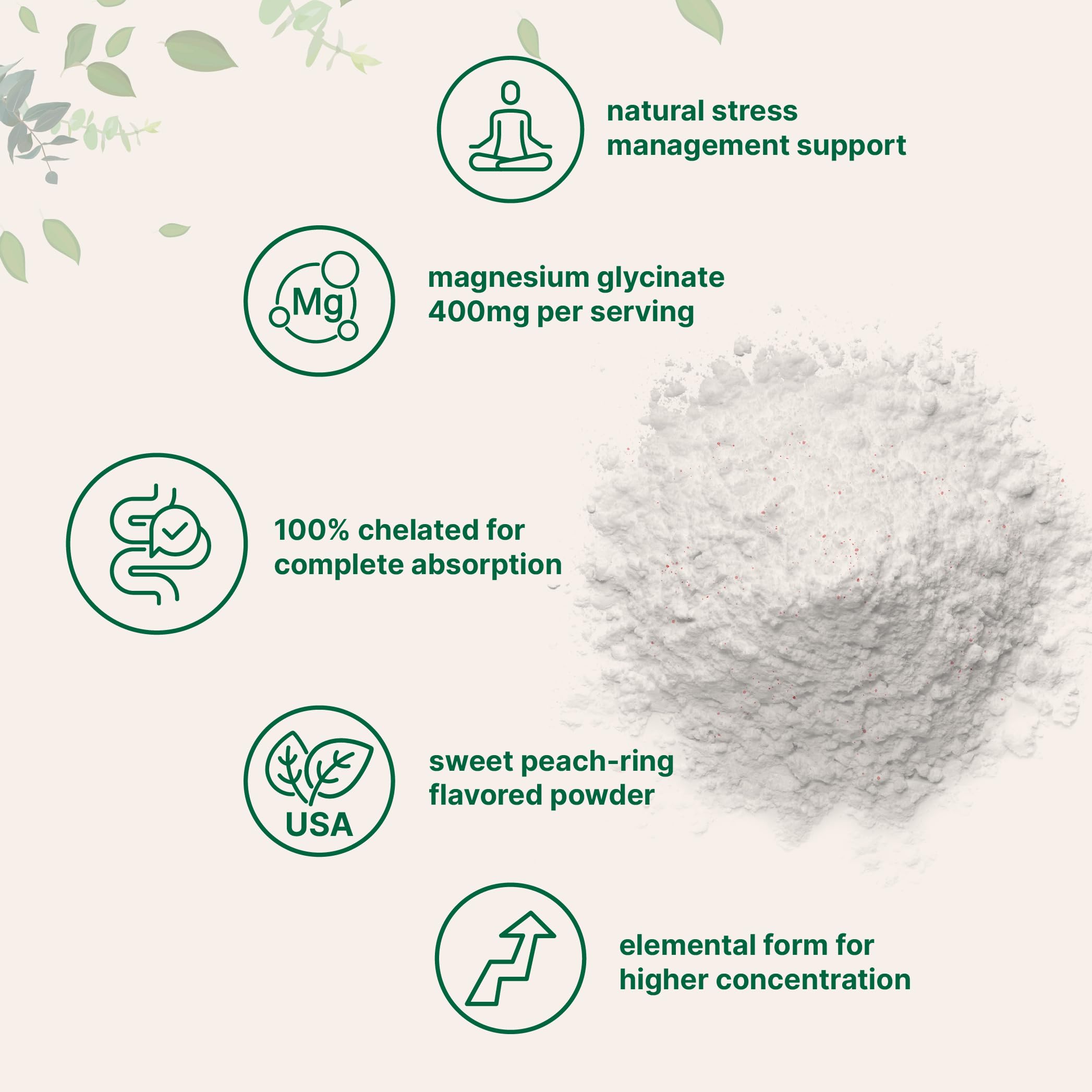 Magnesium Powder, 12oz (56 Servings) | Magnesium Glycinate Powder | Sweet Peach Ring Flavored | Sleep, Muscle, Heart & Nerve Health Support | Easily Absorbed | Non-GMO, Vegan, Sugar Free Micro Ingredients uk supplements