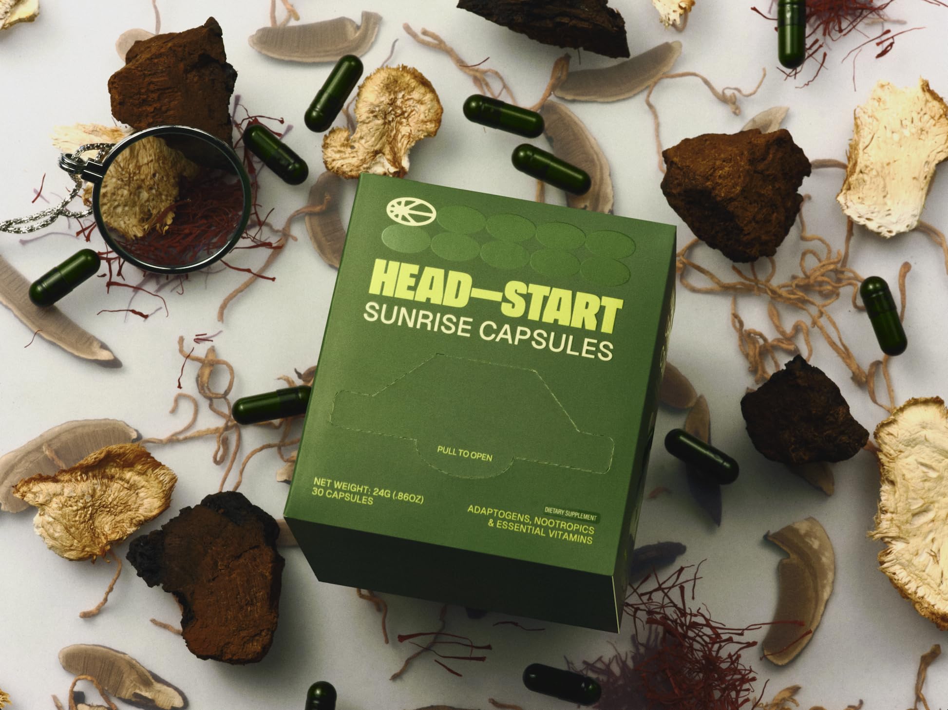 HEAD-START Sunrise Capsules | Nootropic Brain Supplement with Lion’s Mane, L-Theanine & Saffron | Adaptogen Blend for Focus, Energy, Clarity & Daily Performance HEAD-START uk supplements