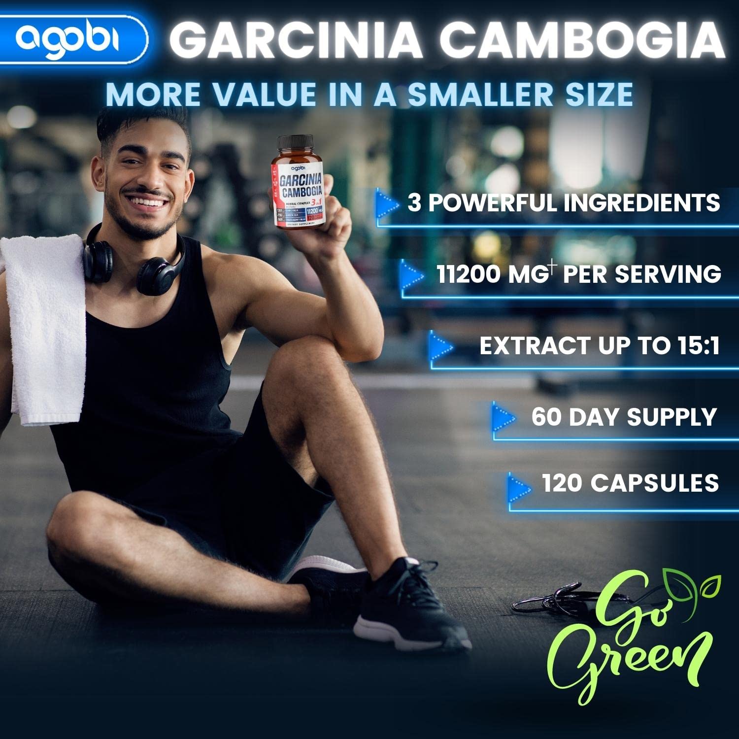 agobi 3in1 Garcinia Cambogia Extract Capsules - 11200mg Herbal Supplement for Body Health agobi uk supplements