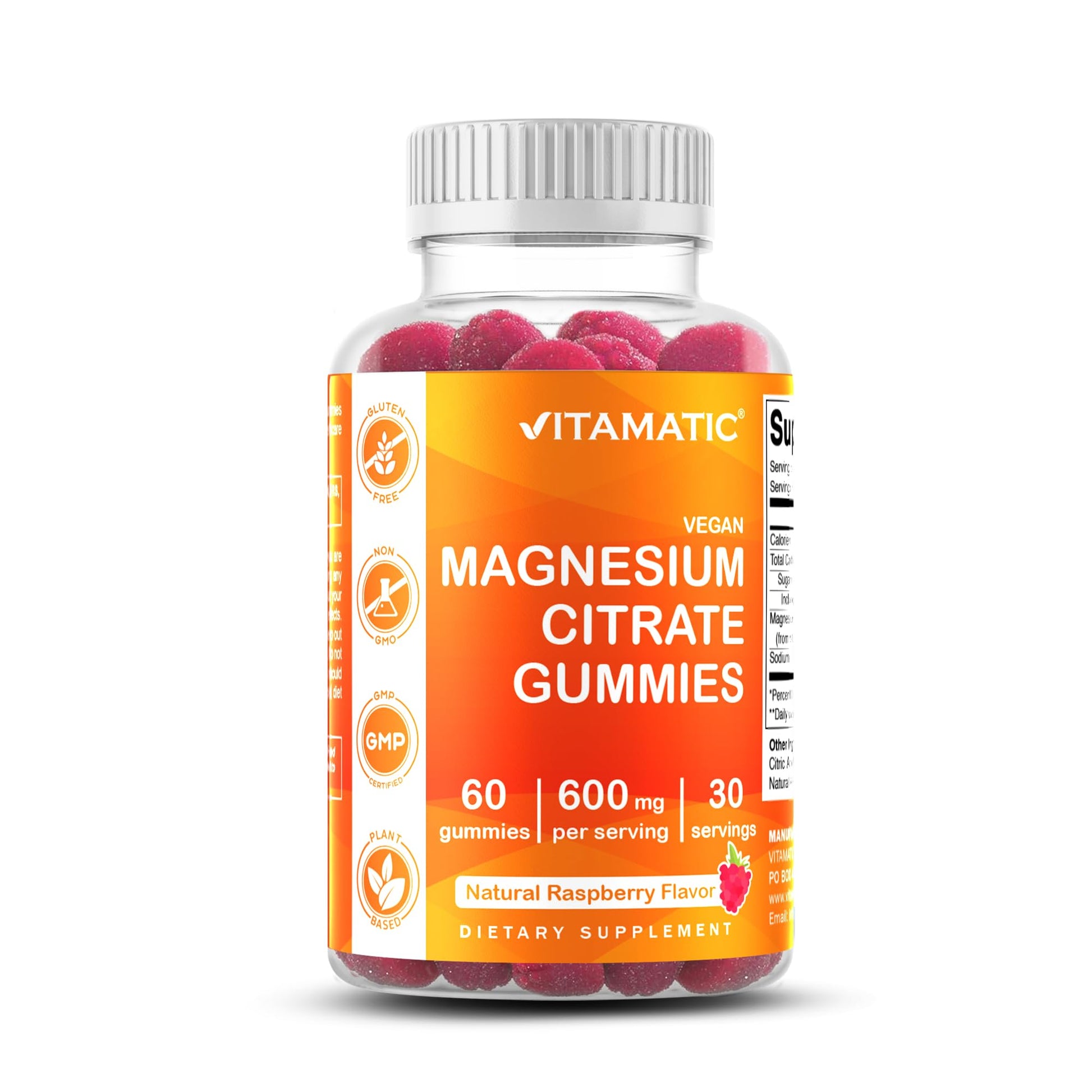 Vitamatic Magnesium Gummies 600mg per Serving – 60 Vegan Count for Relaxation, Muscle, Bone, and Energy Support Vitamatic uk supplements