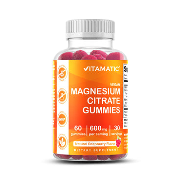 Vitamatic Magnesium Gummies 600mg per Serving – 60 Vegan Count for Relaxation, Muscle, Bone, and Energy Support Vitamatic uk supplements