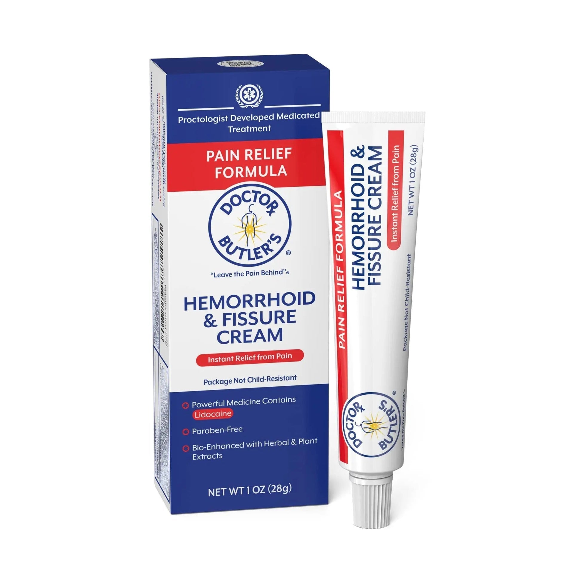 Doctor Butler's Hemorrhoid & Fissure Cream – Instant Pain Relief Hemorrhoid Treatment with Lidocaine, Fast Acting Hemorrhoid Cream for Relief from External Itching and Burning (1 oz.) Doctor Butler's uk supplements