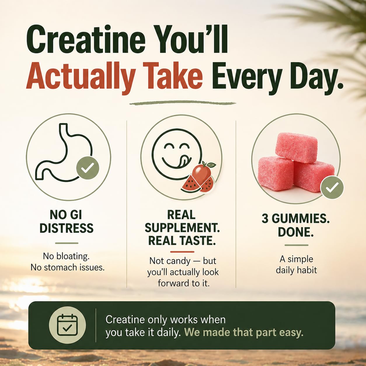 Creatine Monohydrate Gummies 5g - Only 2g Sugar, Made in USA - Sour Watermelon Flavor - Vegan & 3rd Party Tested - Pre & Post Workout Supplement for Women and Men (120 Count, 40 Servings) Cabana Nutrition uk supplements
