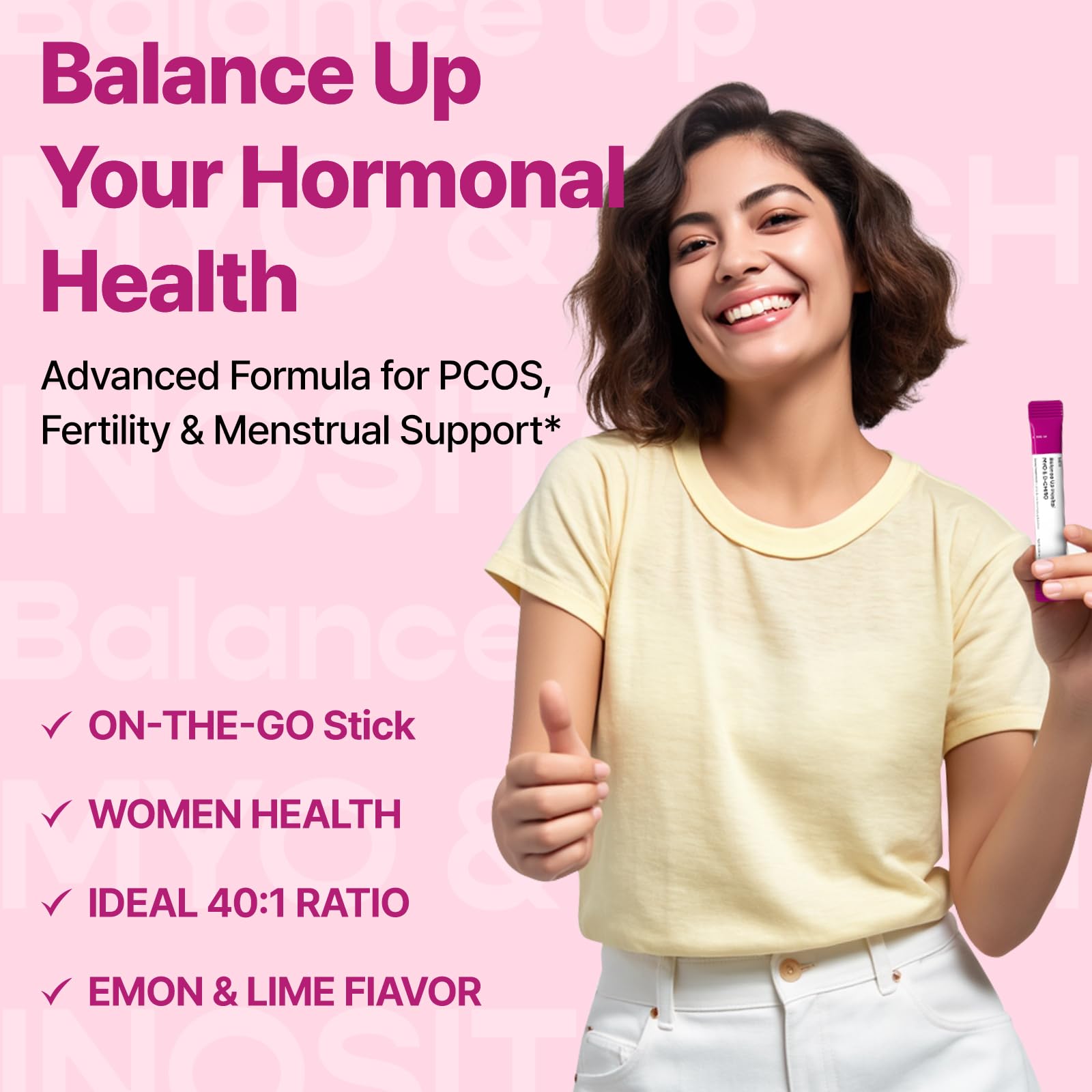 Dr.GET IT Balance Up Inositol 40:1 Myo & D-Chiro with Folate & Choline – Hormone Balance & Reproductive Health Support for Women – Lemon Lime Stick Powder, 30 Servings Dr.GET IT uk supplements