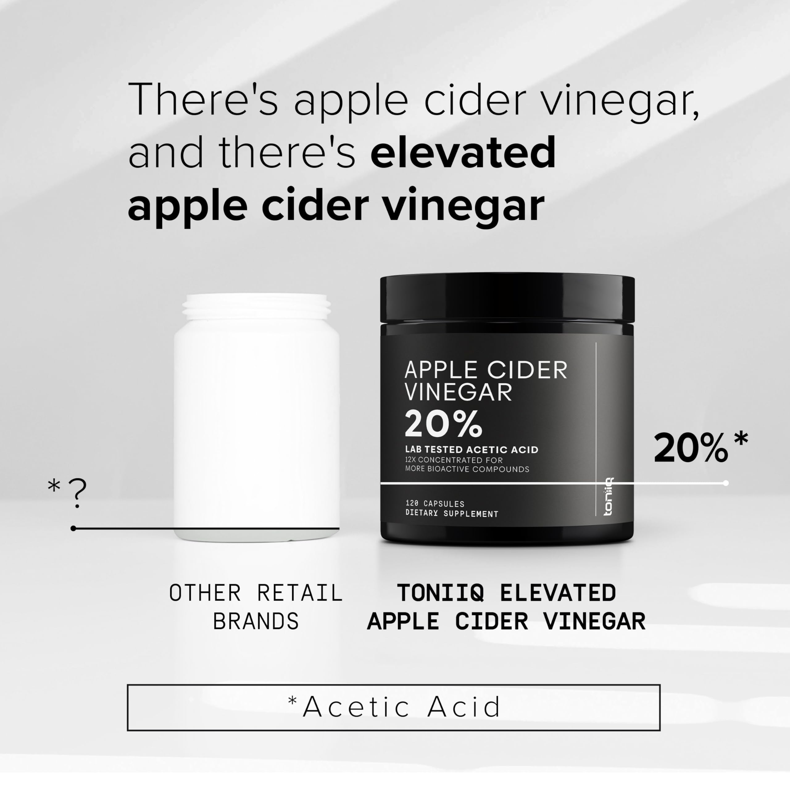 Toniiq Apple Cider Vinegar Capsules - Ultra High Potency 2,010mg Formula with 20% Acetic Acid & Cayenne Pepper - Made with The Mother - Third-Party Lab Tested - 120 Capsules Toniiq uk supplements