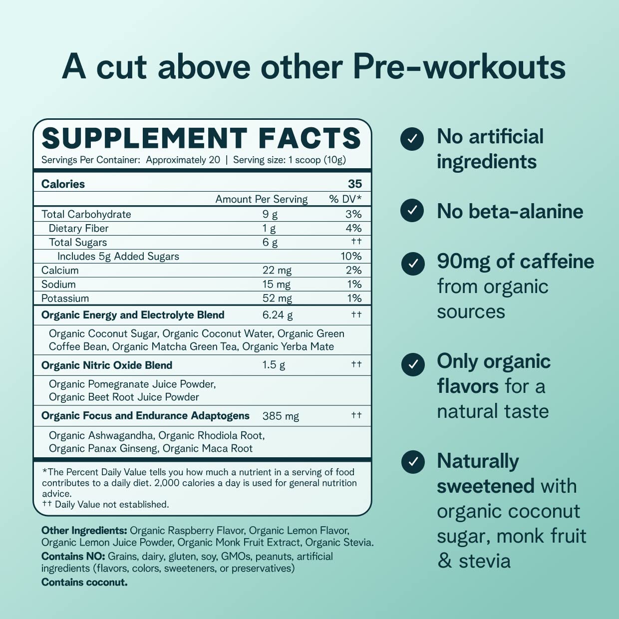 Ora Organic Natural Pre Workout Powder - Raspberry Lemonade Flavor- Provides Jitter Free Ora Organic uk supplements