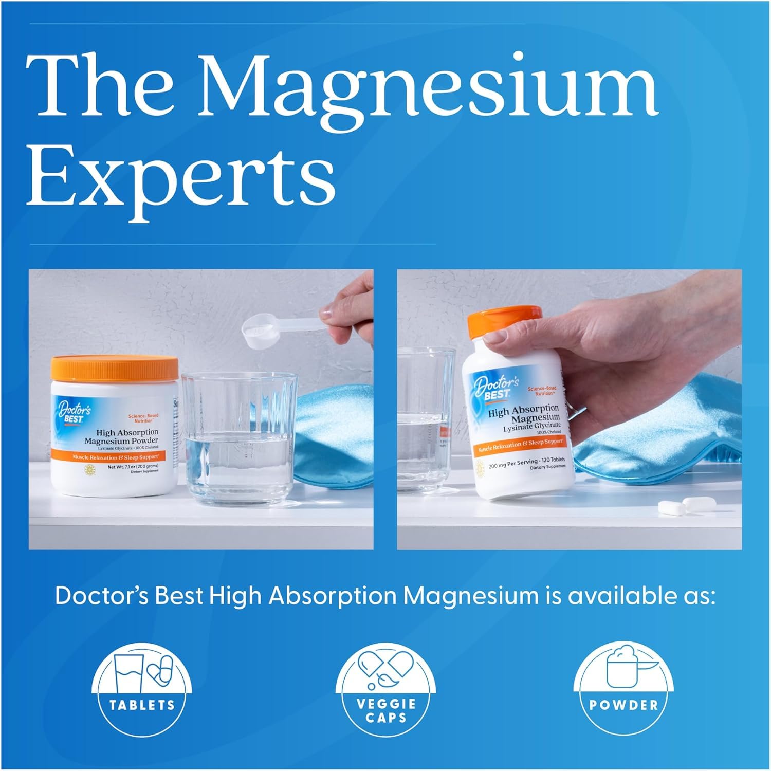 Doctor's Best High Absorption Magnesium Glycinate Lysinate Supplement for Sleep Support - Chelated Magnesium Tablets for Women & Men, 200mg per Serving, Supports Calm & Relaxation, Vegan - 120 Count Doctor's BEST uk supplements