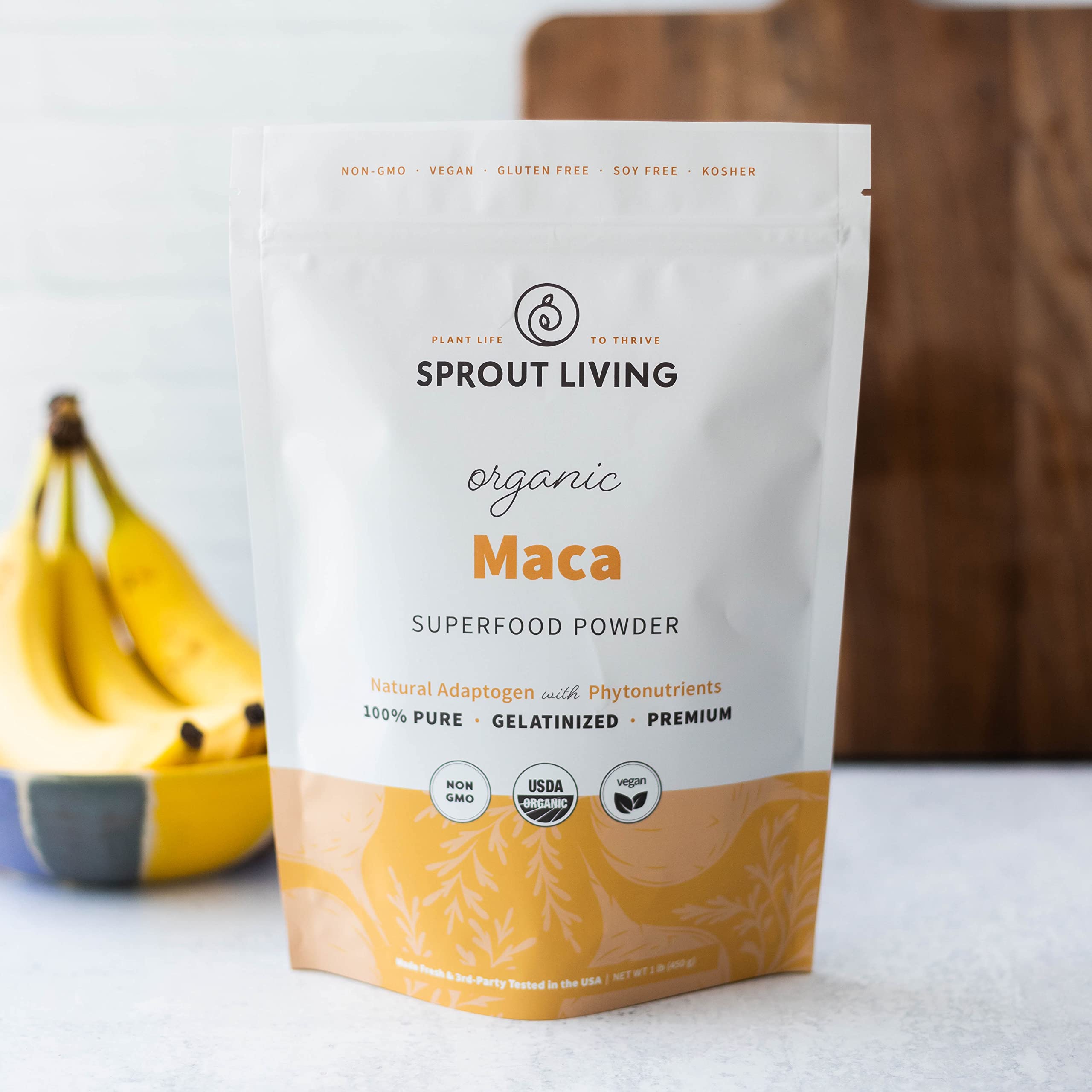 Sprout Living Organic Gelatinized Maca Root Powder, Superfood, Adaptogen, 1 lb Sprout Living uk supplements