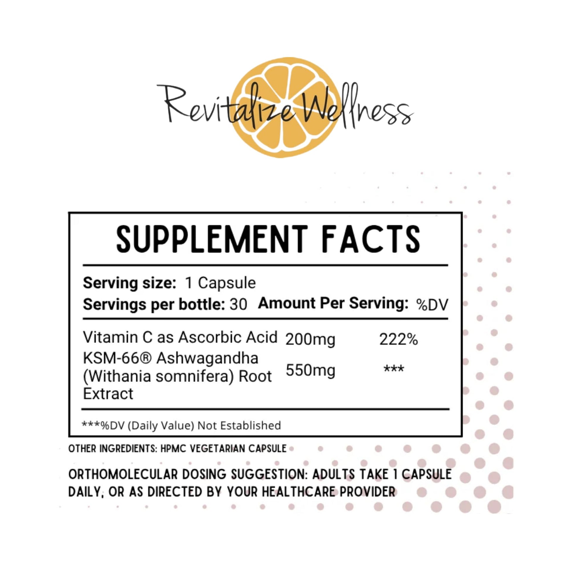 Revitalize Wellness Ashwagandha + Vitamin C Capsules | Stress and Immune Support Complex | with 550 mg Ashwagandha and 200 mg Vitamin C per Serving | 30 Servings Revitalize Wellness uk supplements