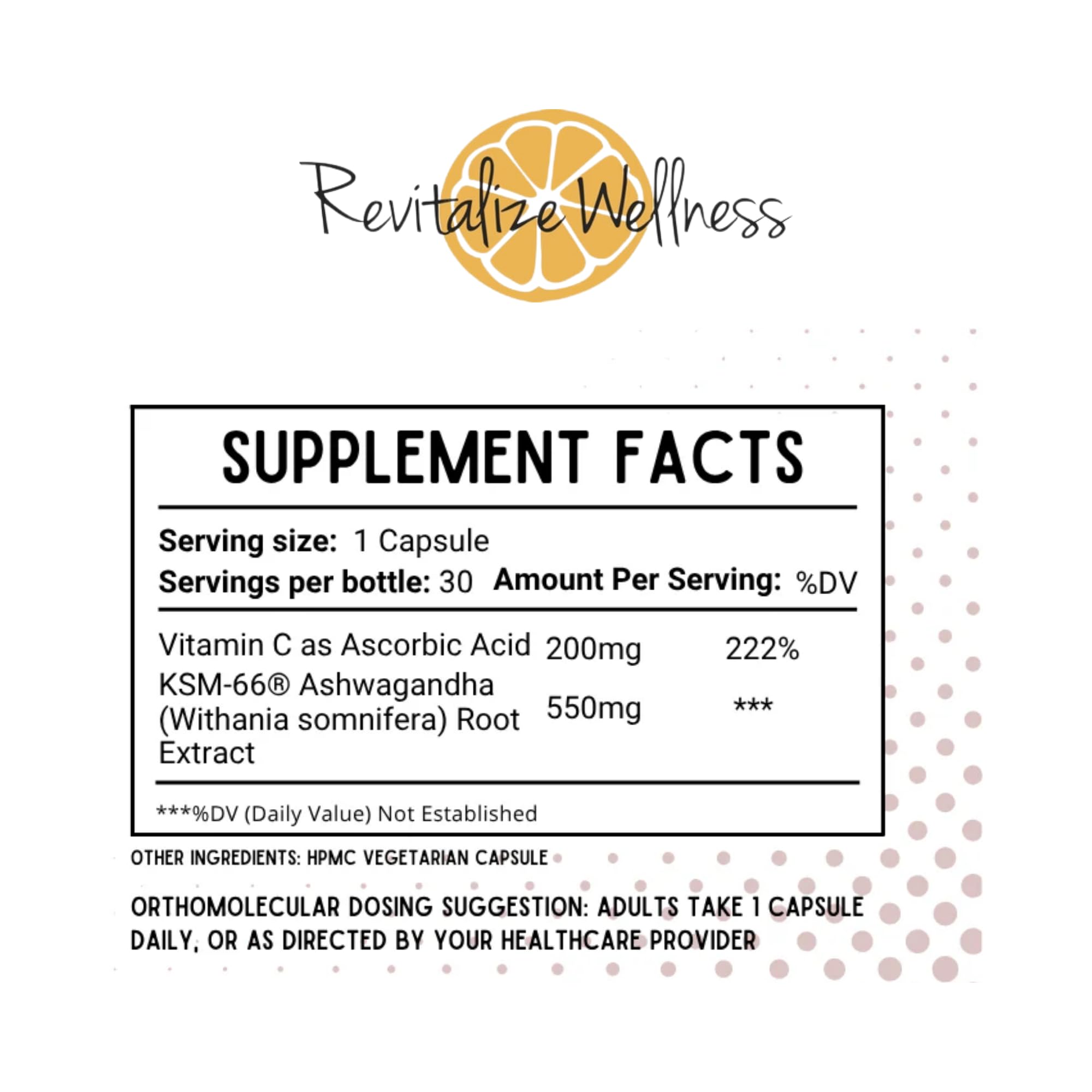 Revitalize Wellness Ashwagandha + Vitamin C Capsules | Stress and Immune Support Complex | with 550 mg Ashwagandha and 200 mg Vitamin C per Serving | 30 Servings Revitalize Wellness uk supplements