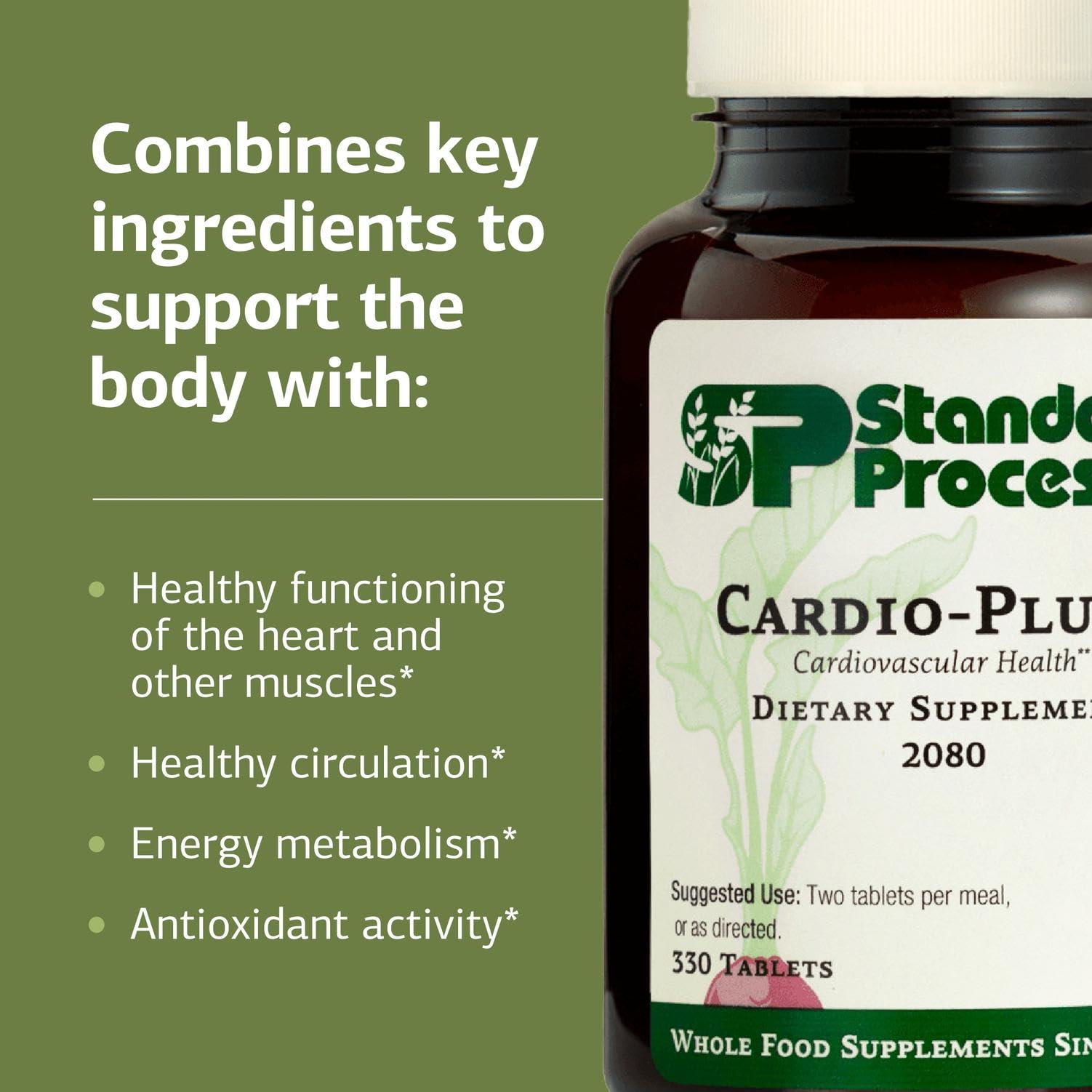 Standard Process Inc. Cardio-Plus - Antioxidant Support - Heart Health, Circulation & Blood Flow Supplement with Vitamin B6, Niacin & Riboflavin - Energy Metabolism Supplement - 330 Tablets Standard Process Inc. uk supplements
