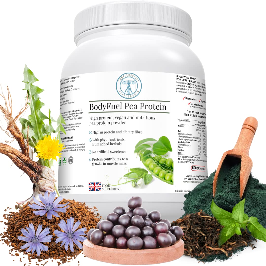 Complementary Supplements - BodyFuel Hypoallergenic Pea Protein Isolate Powder Plus Phytonutrients Complementary Supplements uk supplements