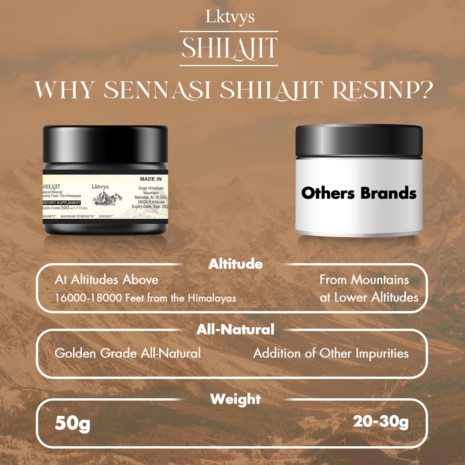 Shilajit Pure Himalayan Organic - Pure Original Shilajit, 50g(Large Volume), Enriched Lktvys uk supplements