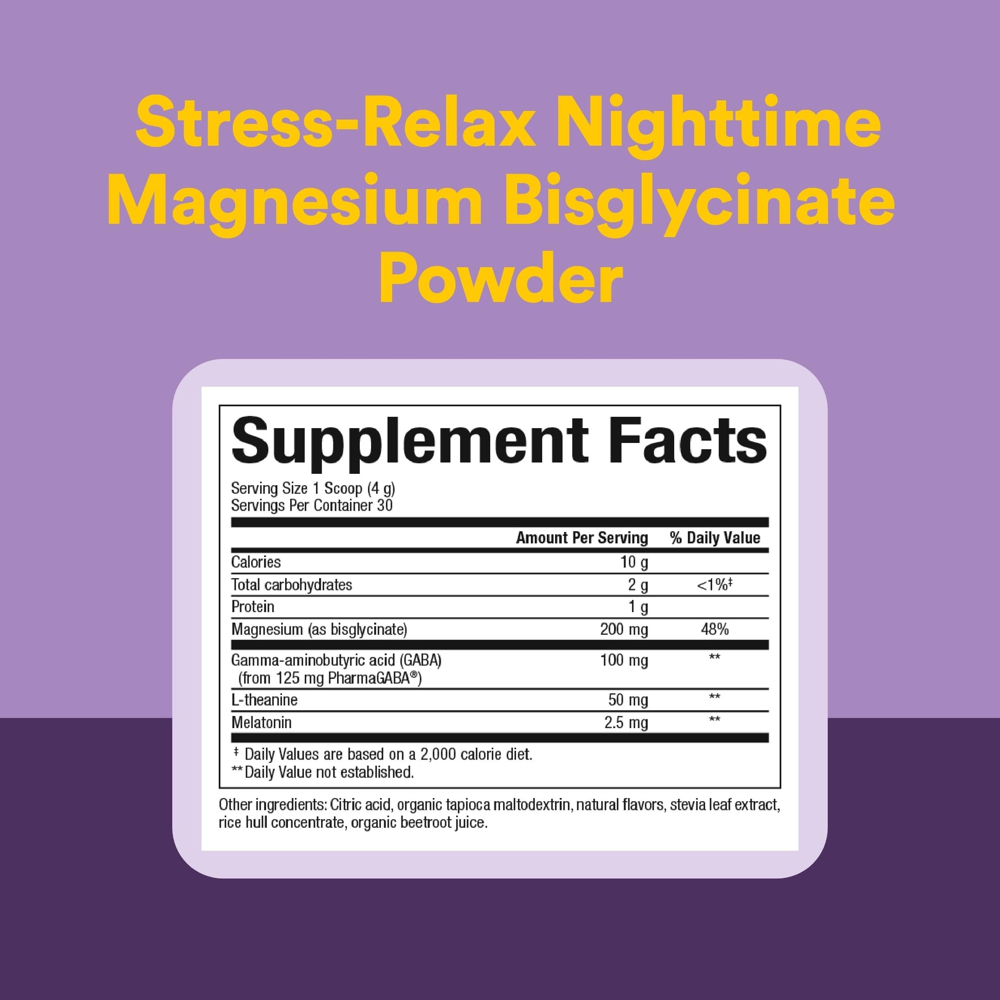 Natural Factors Stress-Relax Nighttime Magnesium Bisglycinate - Supports Sleep & Relaxation* - with Melatonin, L-Theanine & GABA - Tropical Flavor - 4.23 oz Natural Factors uk supplements