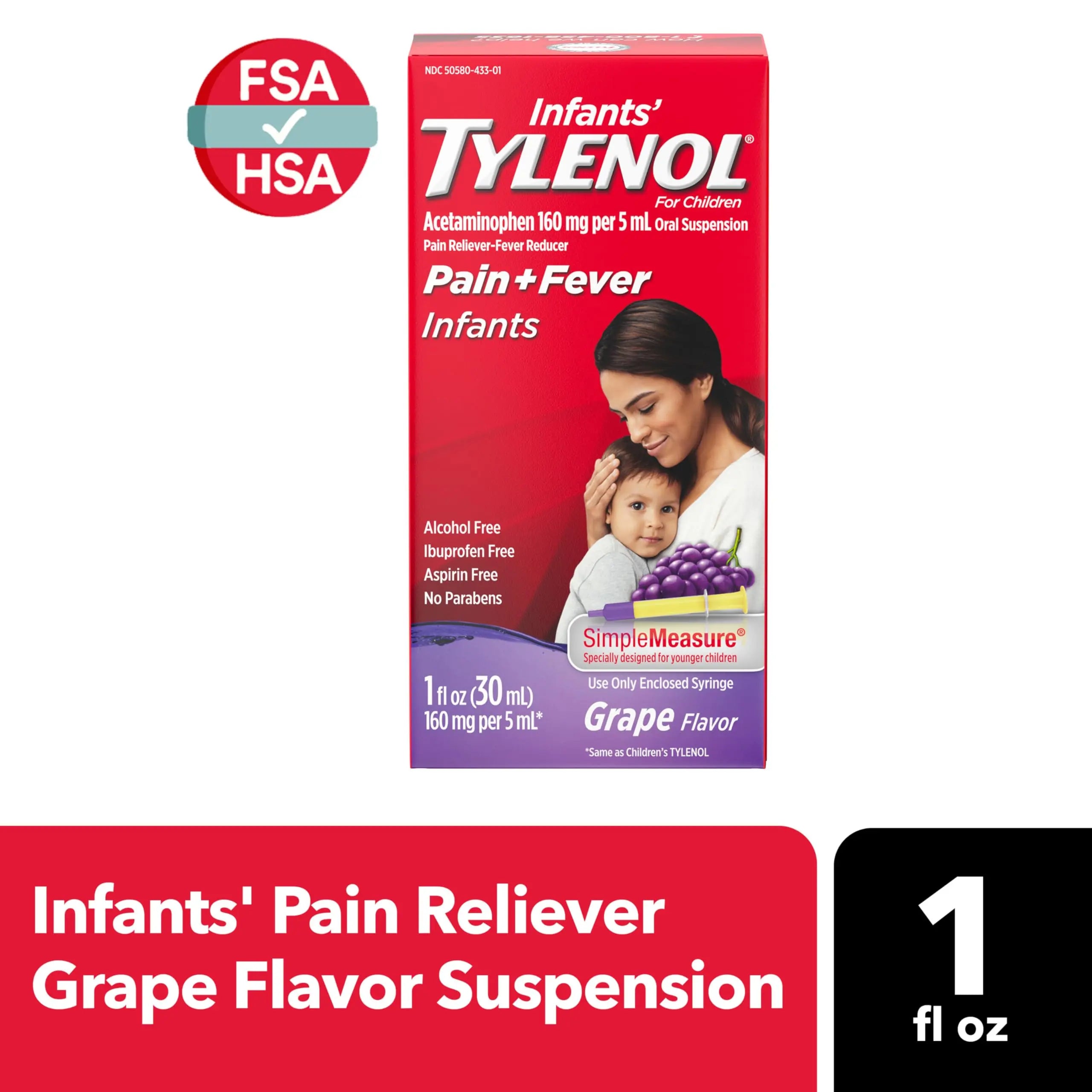 Infants' Tylenol Oral Suspension Liquid Medicine with Acetaminophen, Baby Fever Reducer & Pain Reliever for Minor Aches & Pains, Sore Throat, Headache & Toothache, Grape Flavor, 1 fl. oz Tylenol uk supplements