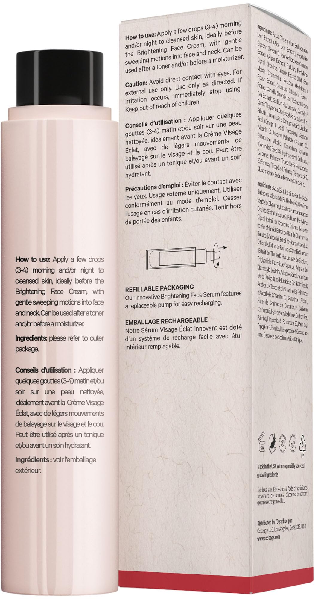 Maison Rouge Brightening Face Serum Refill by Codeage – Glutathione, Vitamin C, E, Hyaluronic Acid & Collagen – Radiance & Antioxidant Support – Paraben-Free – For All Skin Types – 1.7 fl oz Codeage uk supplements
