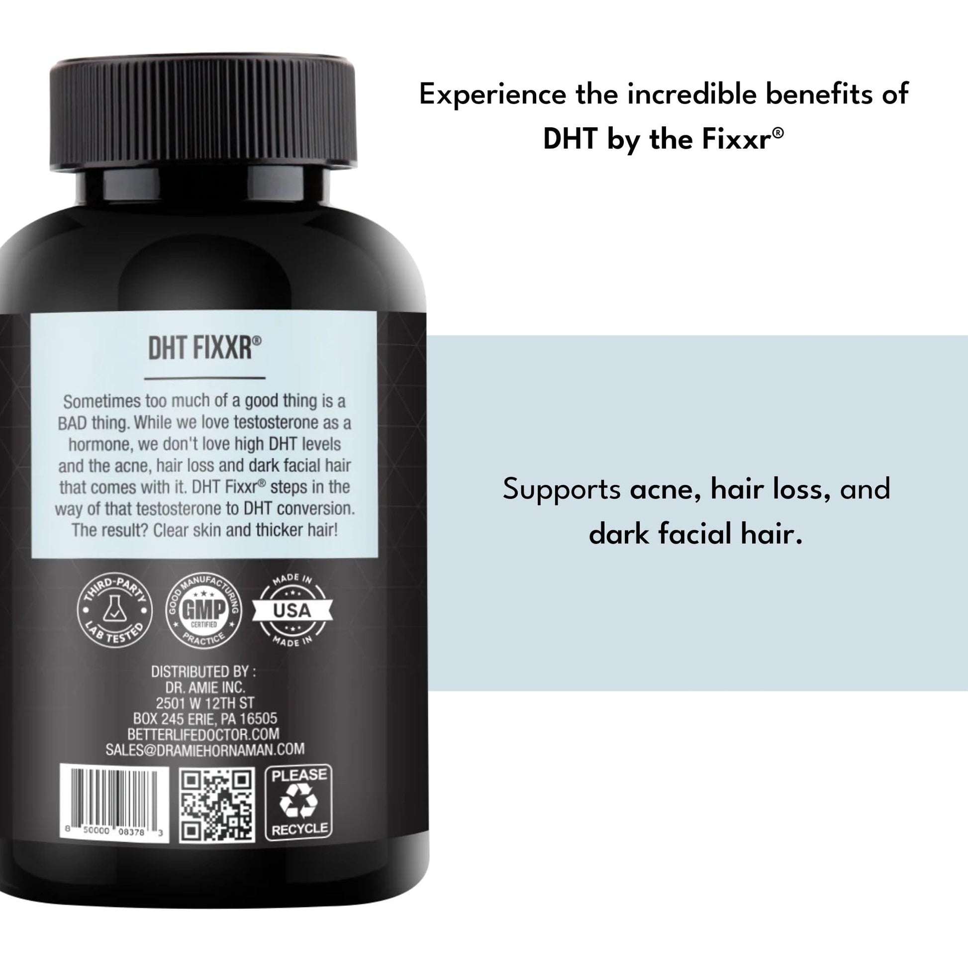 Fixxr DHT Support by Dr. Amie | with Saw Palmetto and Nettles | Acne and Hair Loss Support | 60 Capsules Fixxr uk supplements