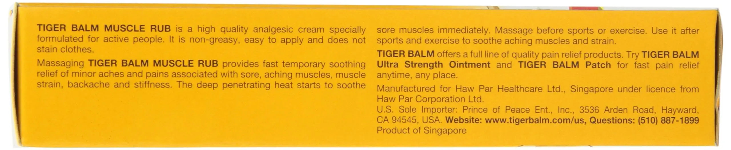 Tiger Muscle Rub Topical Analgesic Cream 2 Ounces (57 g) (Pack of 4) Tiger Balm uk supplements