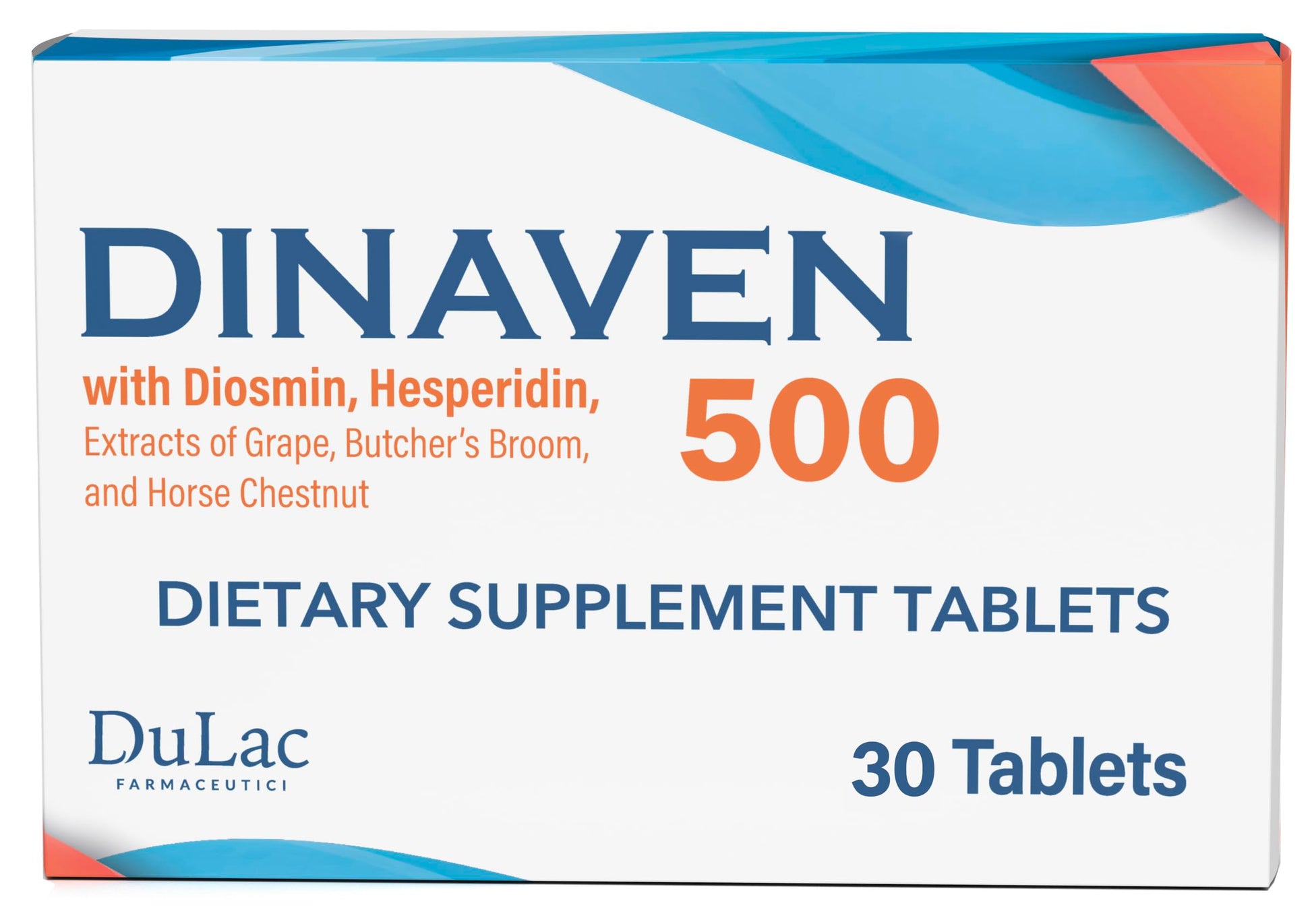 Dulac Dinaven 500, Micronized Diosmin Hesperidin Dietary Supplement 1000mg per serving, Horse Chestnut Extract, Butcher’s Broom & Red Grape Extract, Leg Circulation Support, 30 Tablets, Made in Italy DULÀC FARMACEUTICI 1982 uk supplements