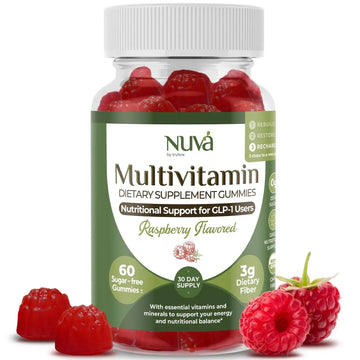 NuVa GLP-1 Support Multivitamin Gummies for Men & Women: Raspberry, Sugar-Free, 3g Fiber for Digestion & Gut Health NuVa uk supplements