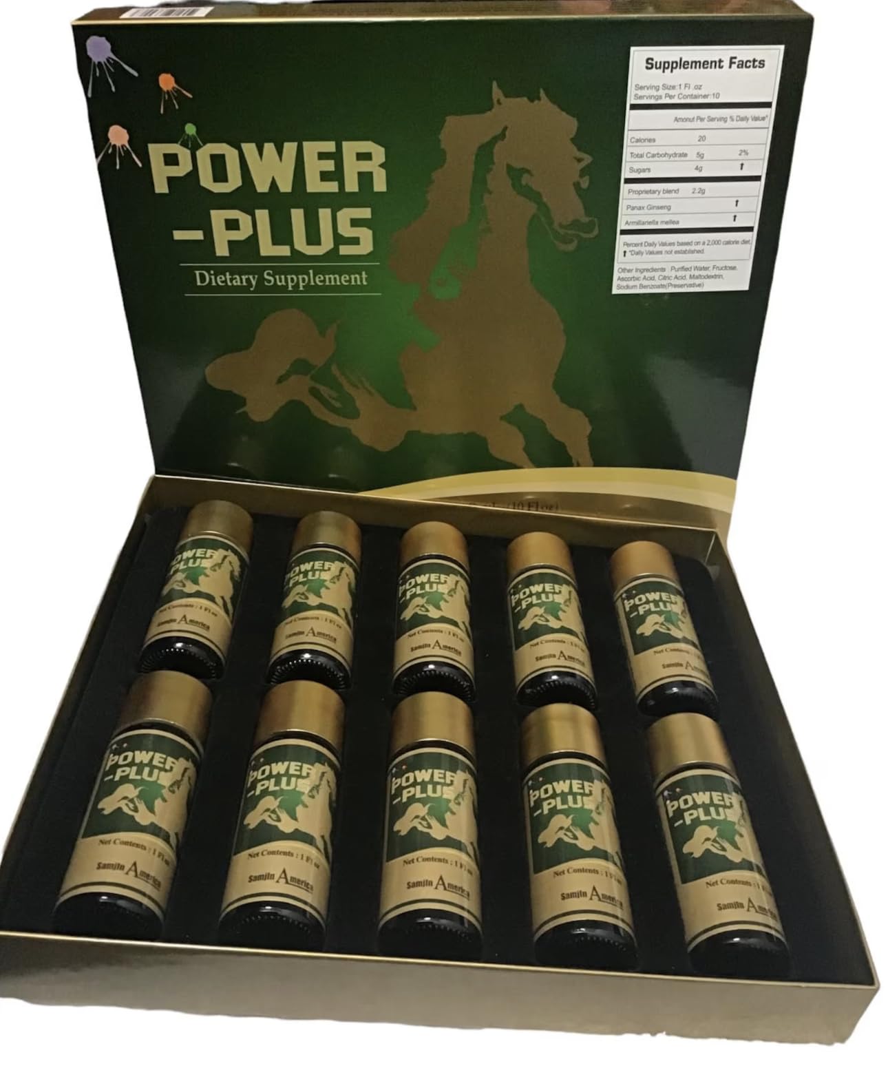 Skydia Power Plus - 10 Bottles Power-Plus Botanical Blend Liquid Supplement (1 FL OZ) Korean Ginseng Extract Ginseng Supplement Natural Men Tonic Ginseng Root Korean Red Ginseng Drops Skydia uk supplements