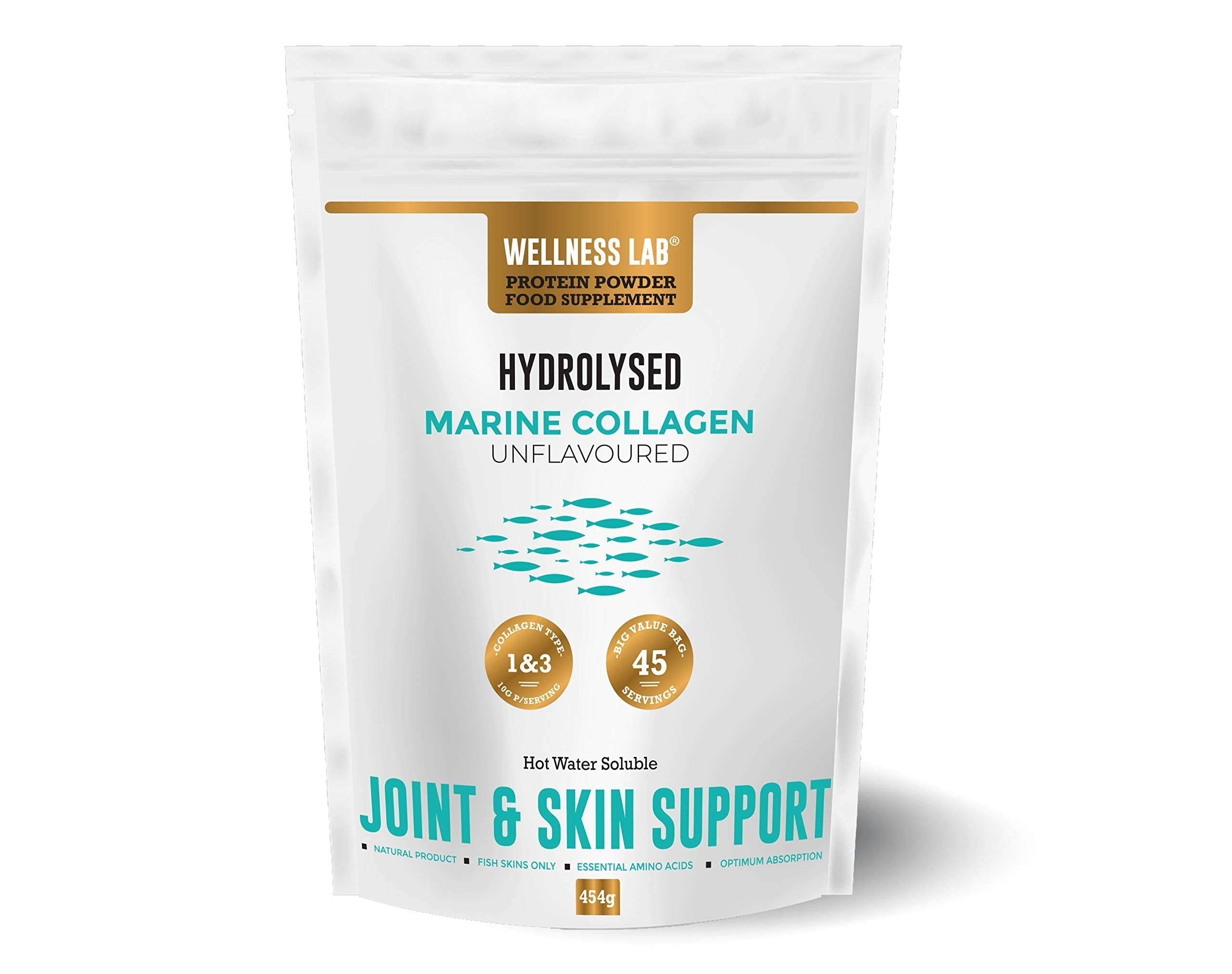 Cleanest Marine Collagen Peptides | Wellness Lab 454g | Type I,III | Highest Bioavailability Hydrolysed Protein Wellness Lab uk supplements