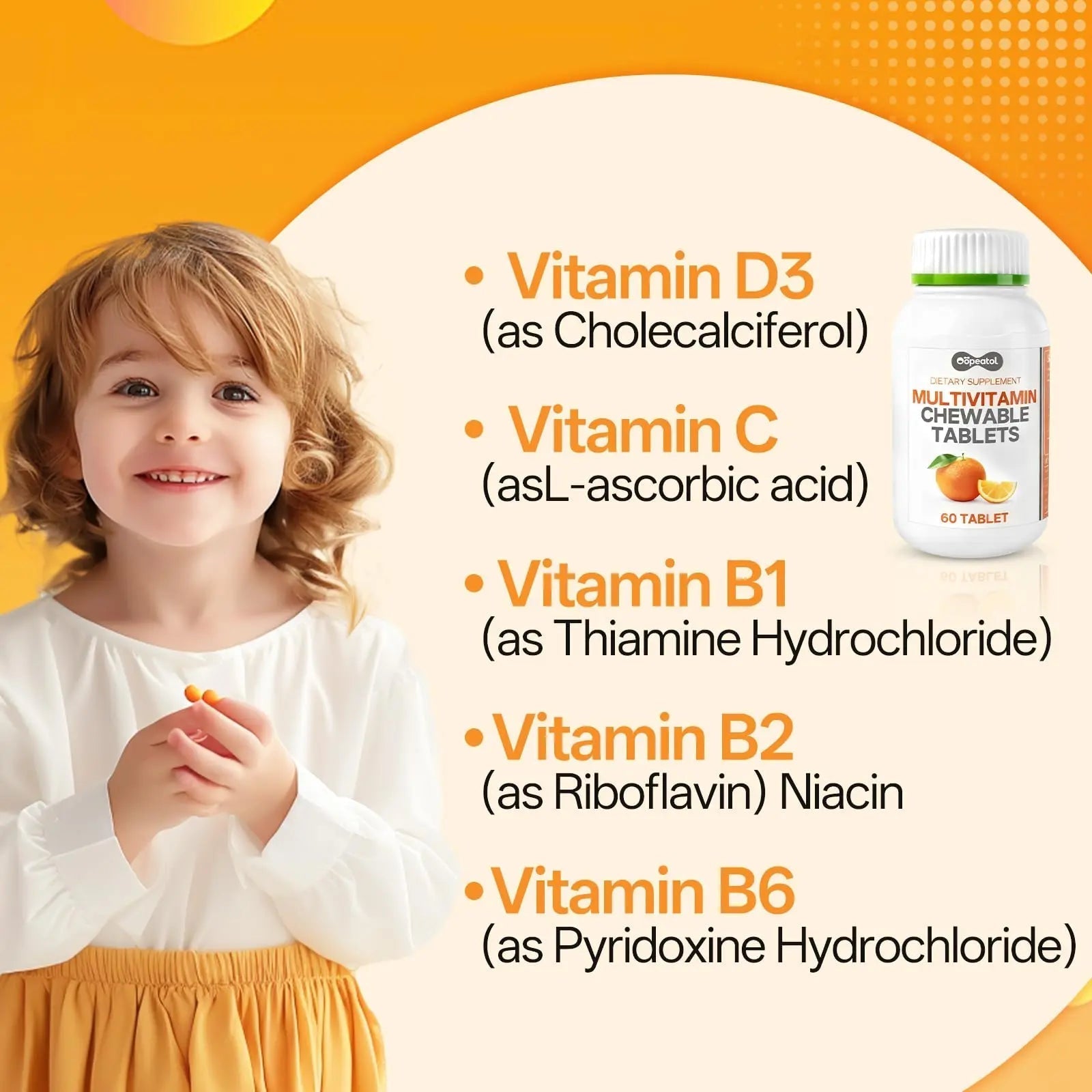 Oopeatol Multivitamin for Adults with Vitamin C, D3 & B Vitamins | Daily Increase Body Protection, Energy & Bone and Joint Equilibrium and Health | Oopeatol uk supplements
