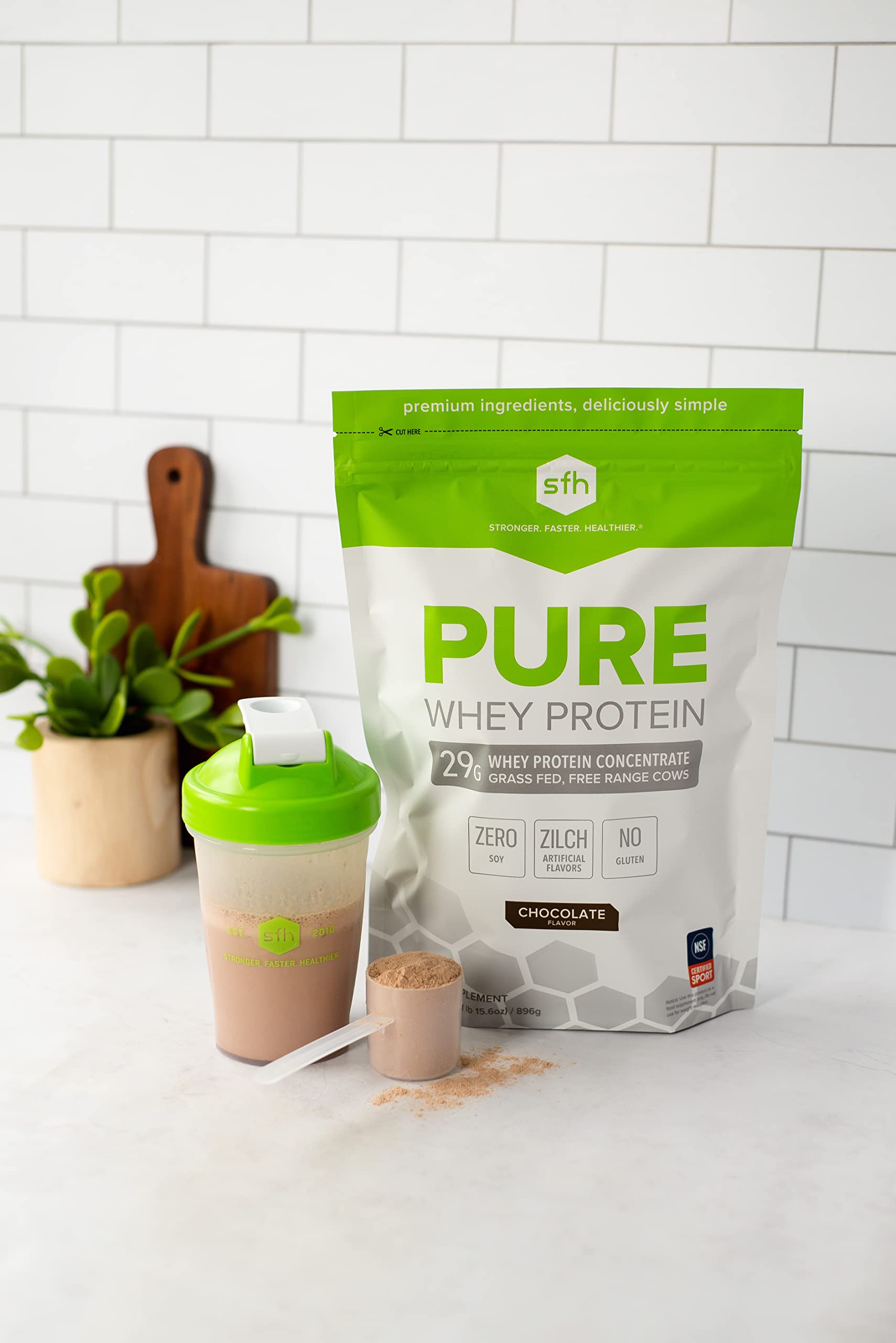 SFH Pure Whey Protein Powder (Chocolate) Best Tasting 100% Grass Fed Whey SFH uk supplements