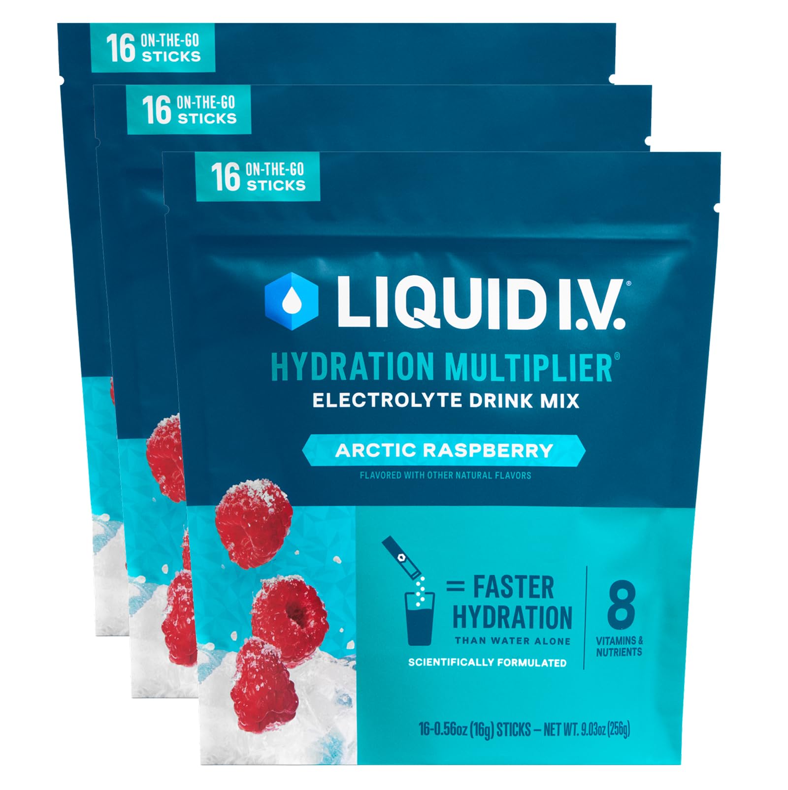 Liquid I.V.® Hydration Multiplier – Arctic Raspberry | Electrolyte Powder Drink Mix | 3 Pack (48 Servings) Liquid I.V. uk supplements
