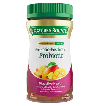 Nature’s Bounty Pre + Pro + Postbiotic Gummies for Digestive Health, Immune Support - Probiotic Gummies for Gut Health, Tropical Mango Flavor, 30 Ct Nature's Bounty uk supplements