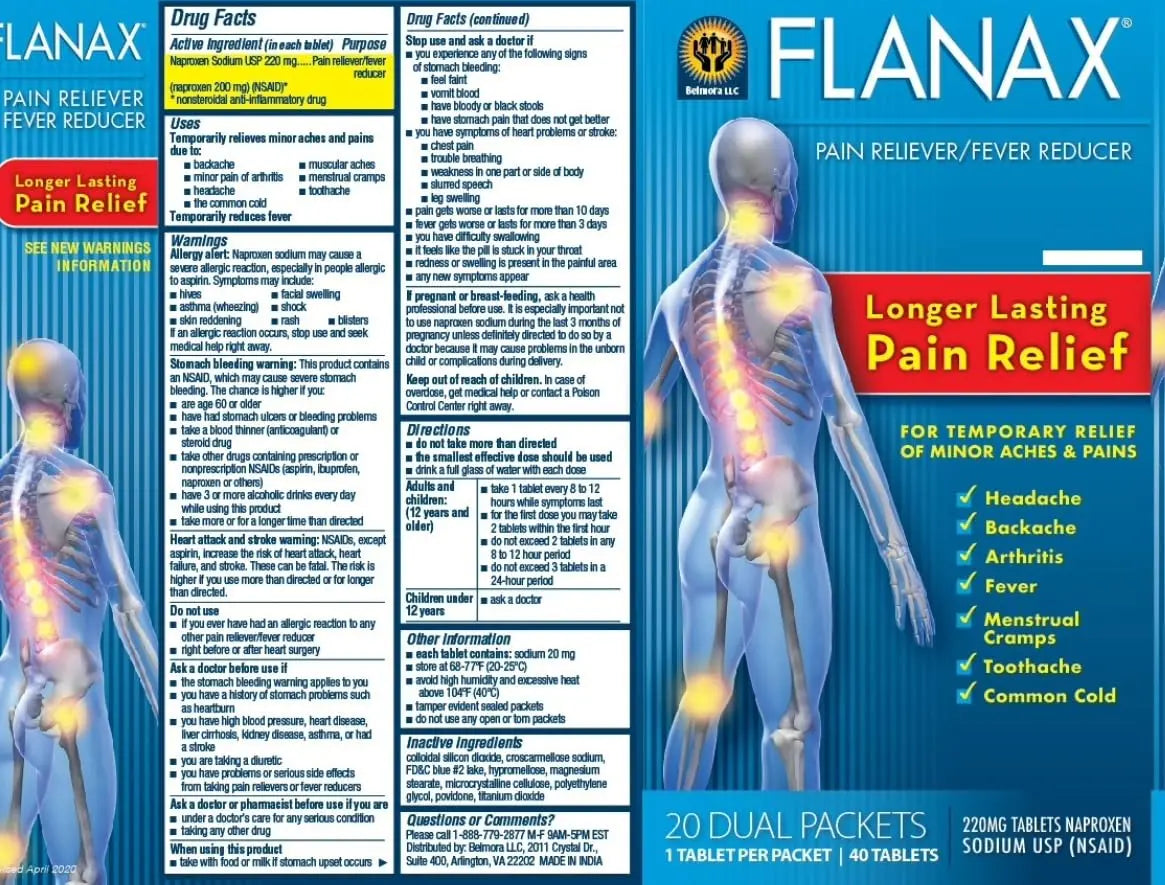 Flanax Pain Reliever Tablets 2ct Retail Dispenser Flanax uk supplements