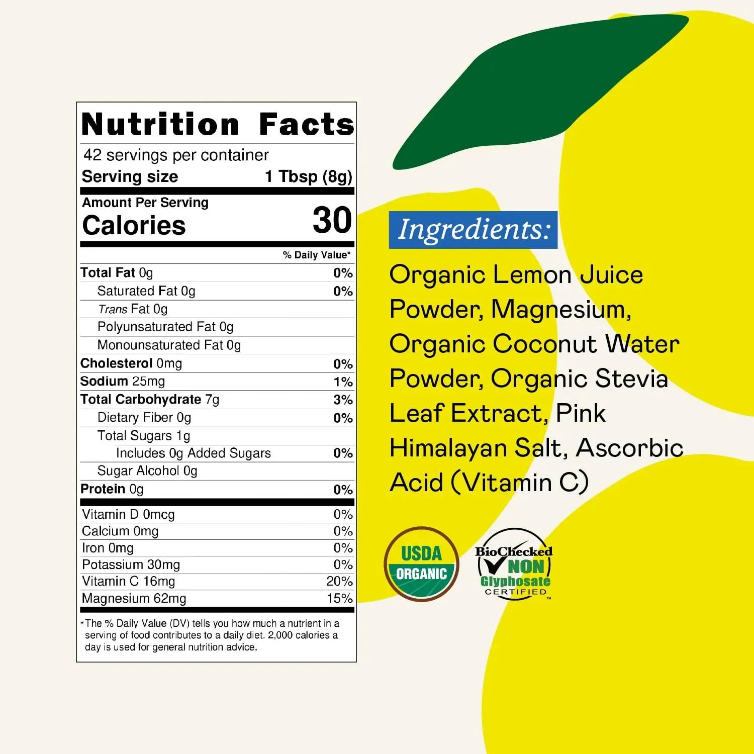 GOODONYA Organic Hydration Electrolyte Drink Mix, Certified Organic Hydration Powder, Non-GMO, Biochecked Glyphosate Free, Low Sugar, Lemonade Flavor, GOODONYA uk supplements