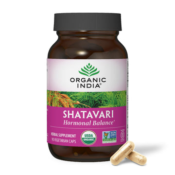 ORGANIC INDIA Shatavari Herbal Supplement - Supports Hormonal Balance, Immune and Inflammatory Response, Vegan, Gluten-Free, USDA Organic, Supports Reproductive Health - 90 Capsules ORGANIC INDIA uk supplements