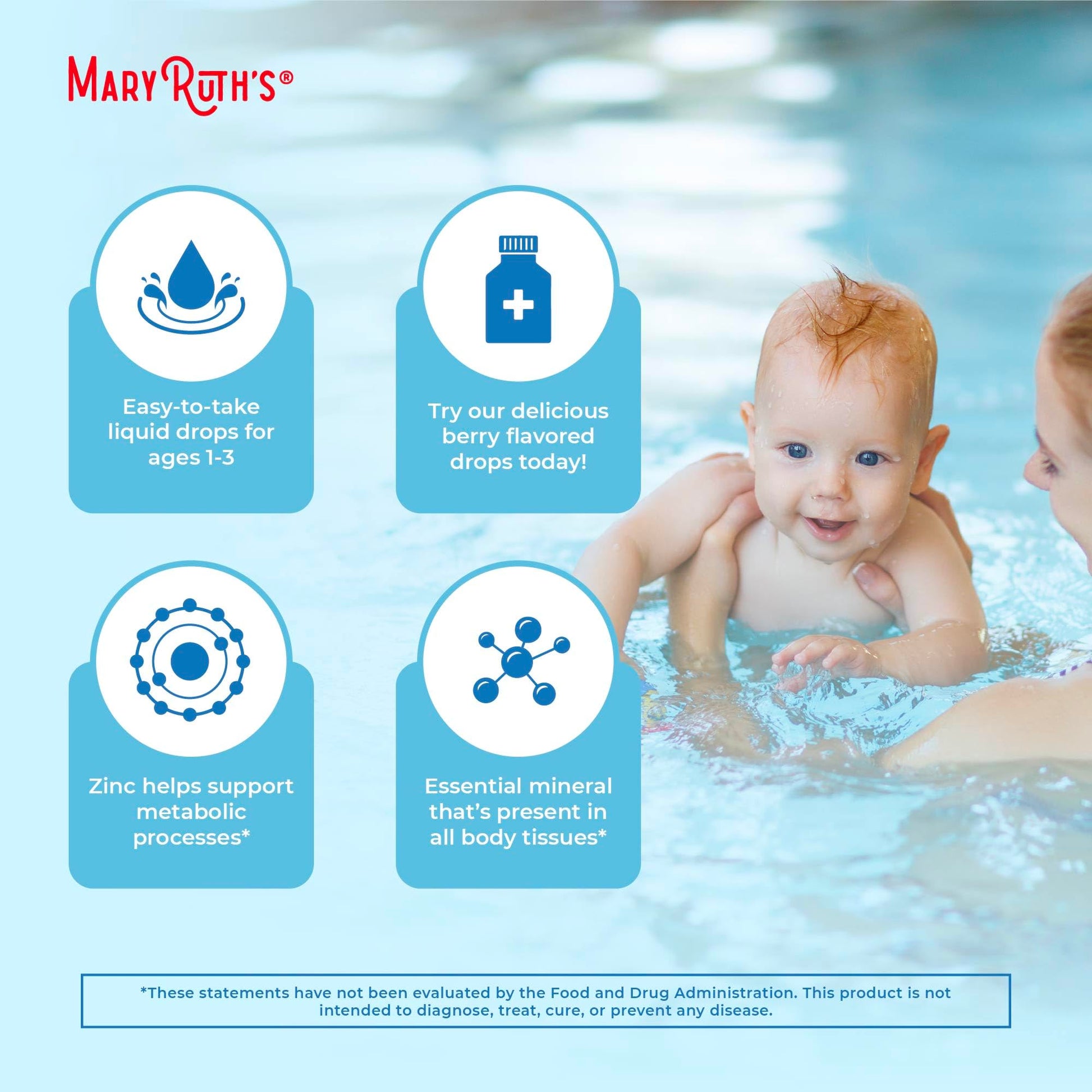 MaryRuth Organics USDA Toddler Liquid Drops | Zinc Sulfate | Immune Support Supplement| Skin Health | Vegan | Formulated for Ages 1-3 | Delicious Berry Flavor | 1 Month Supply | 2 Fl Oz MARYRUTH'S uk supplements