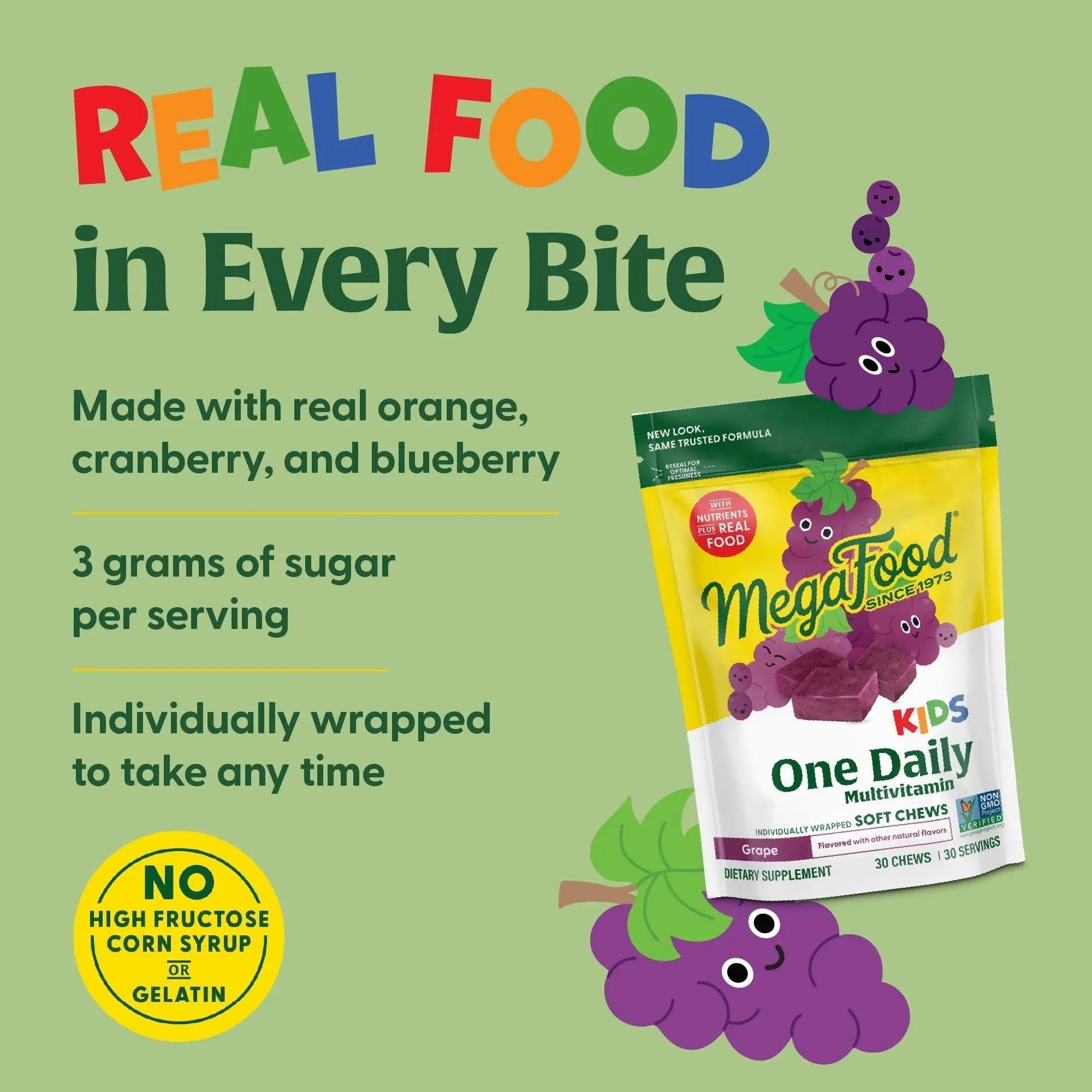 MegaFood Kids One Daily Multivitamin Soft Chews - Kids Vitamins with Vitamin B, Vitamin C, Vitamin D & Vitamin E - Age 4+, Vegetarian MegaFood uk supplements