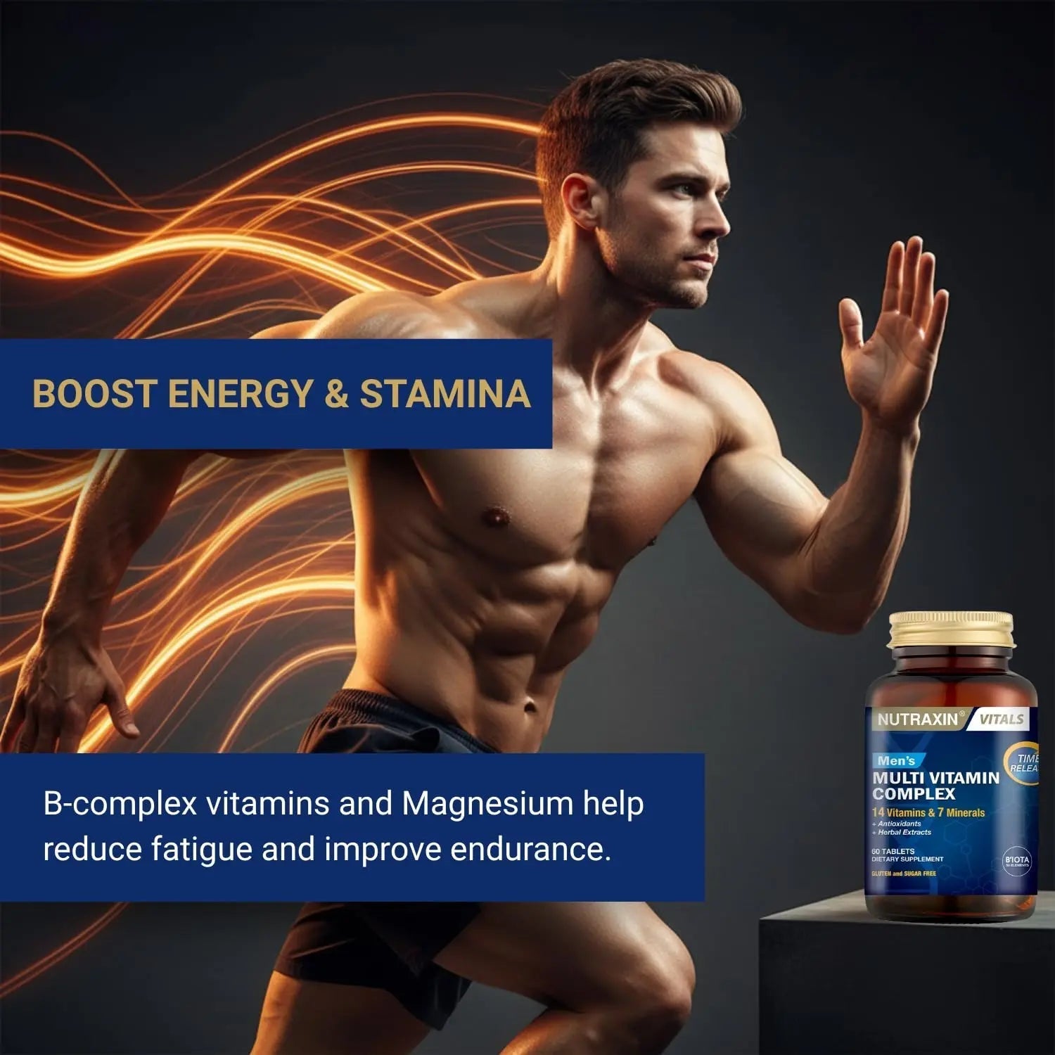Nutraxin Men's Multivitamin & Mineral Complex, 60 Tablets Nutraxin uk supplements