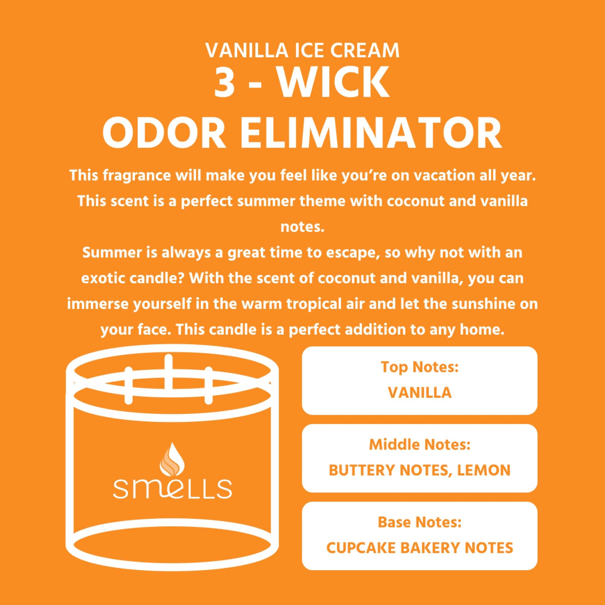 Smells - Odor Eliminator - Premium Soy Wax Jar Scented Candle 12oz. and 16oz. - 100% Cotton Single Wick SmellS uk supplements