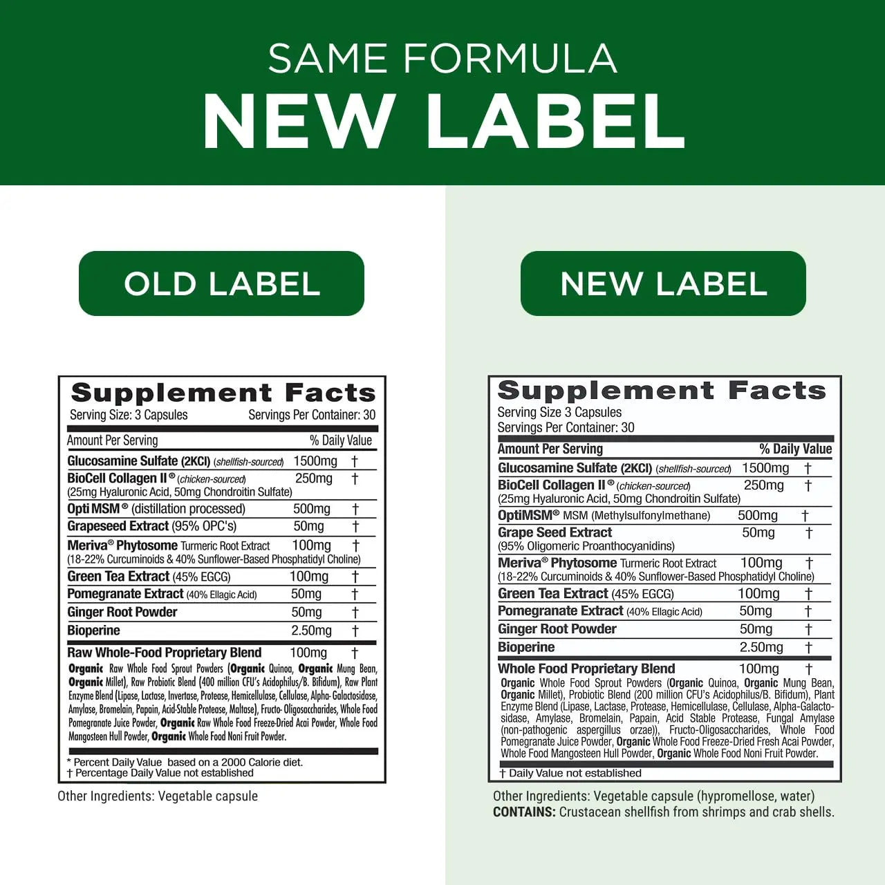 EMERALD LABS Joint Health - Biocell II Collagen, OptiMSM, Glucosamine, Meriva Turmeric Curcuminoids & More - Joint Health, Mobility & Flexibility Support* - 90 Vegetable Capsules (30-Day Supply) EMERALD LABS uk supplements