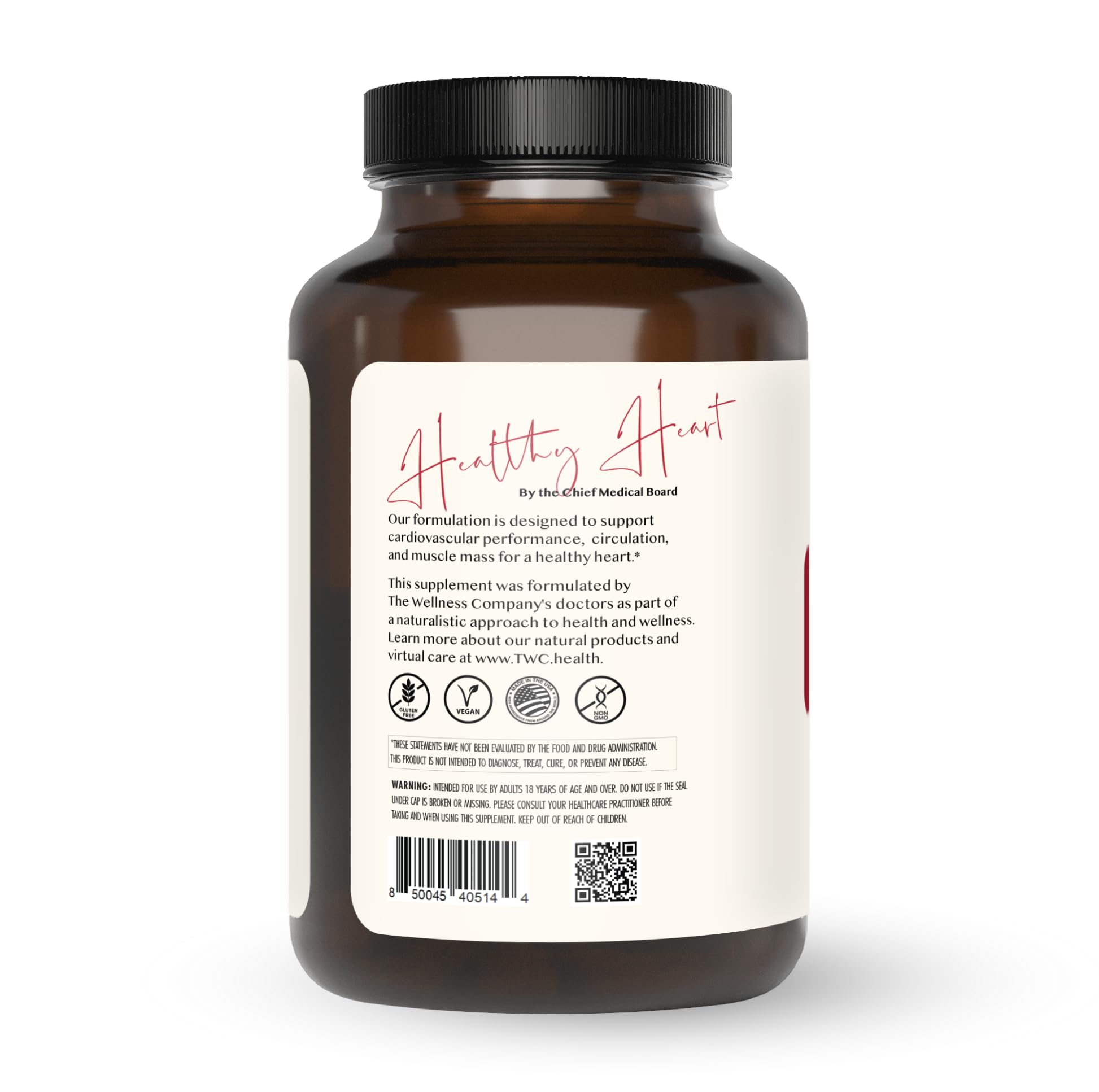 The Wellness Company Healthy Heart - Cardiovascular Strength, Blood Flow, Nitric Oxide Production & Healthy Cholesterol Levels | 120ct (2 Month Supply) The Wellness Company uk supplements