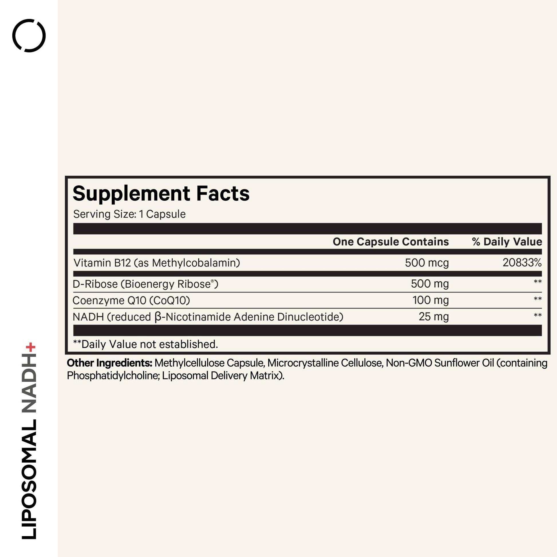 Codeage Liposomal NADH+ Supplement - NADH, Vitamin B12, D-Ribose as Bioenergy Ribose, CoQ10-2-Month Supply - Liposomal Delivery - β-Nicotinamide Adenine Dinucleotide Pills - Non-GMO - 60 Capsules Codeage uk supplements