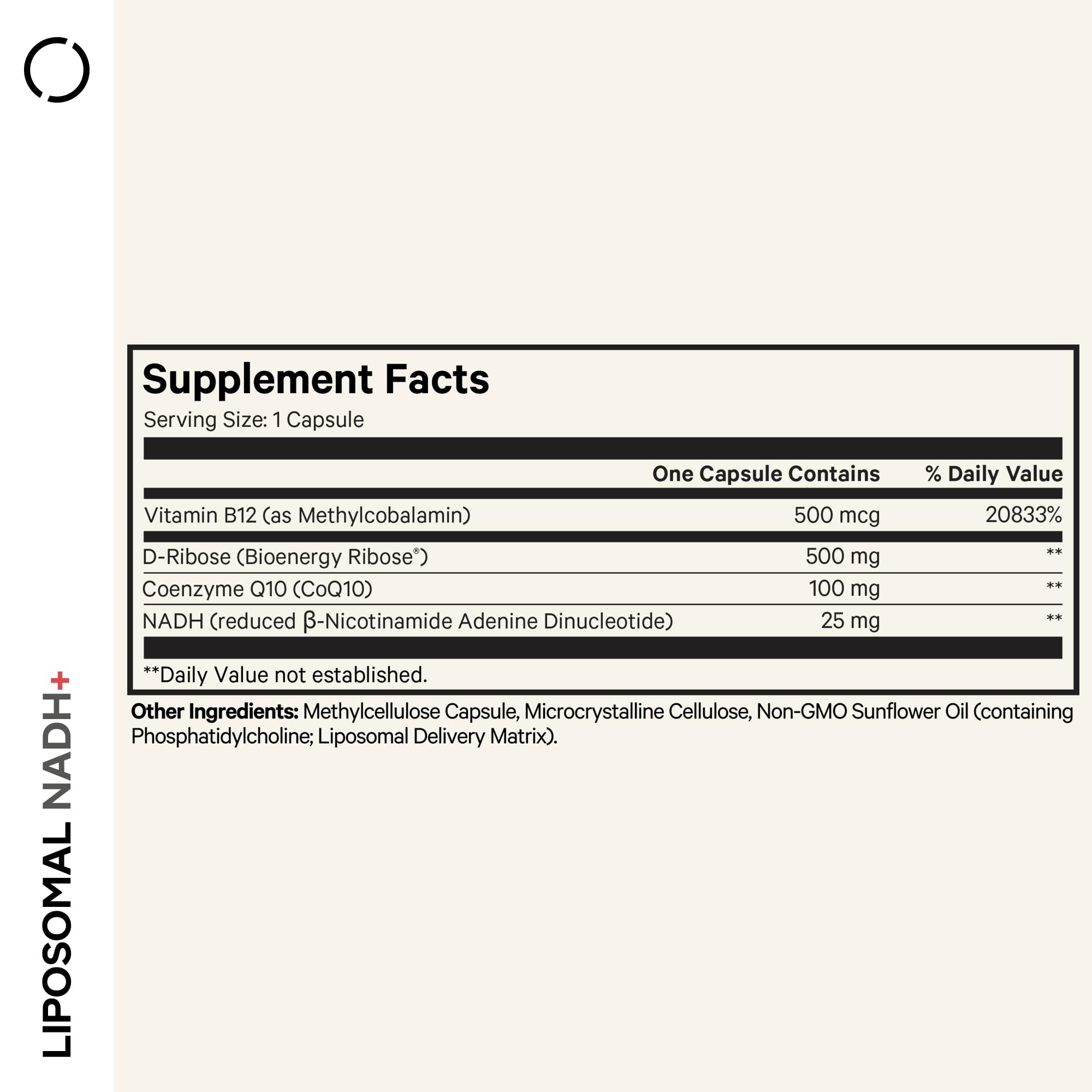 Codeage Liposomal NADH+ Supplement - NADH, Vitamin B12, D-Ribose as Bioenergy Ribose, CoQ10-2-Month Supply - Liposomal Delivery - β-Nicotinamide Adenine Dinucleotide Pills - Non-GMO - 60 Capsules Codeage uk supplements