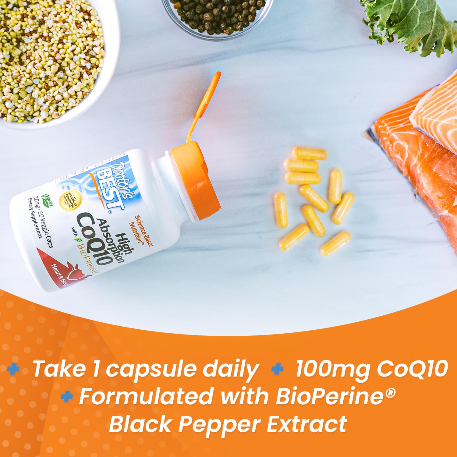 Doctor's Best High Absorption CoQ10 with BioPerine Gluten Free Naturally Fermented Doctor's BEST uk supplements