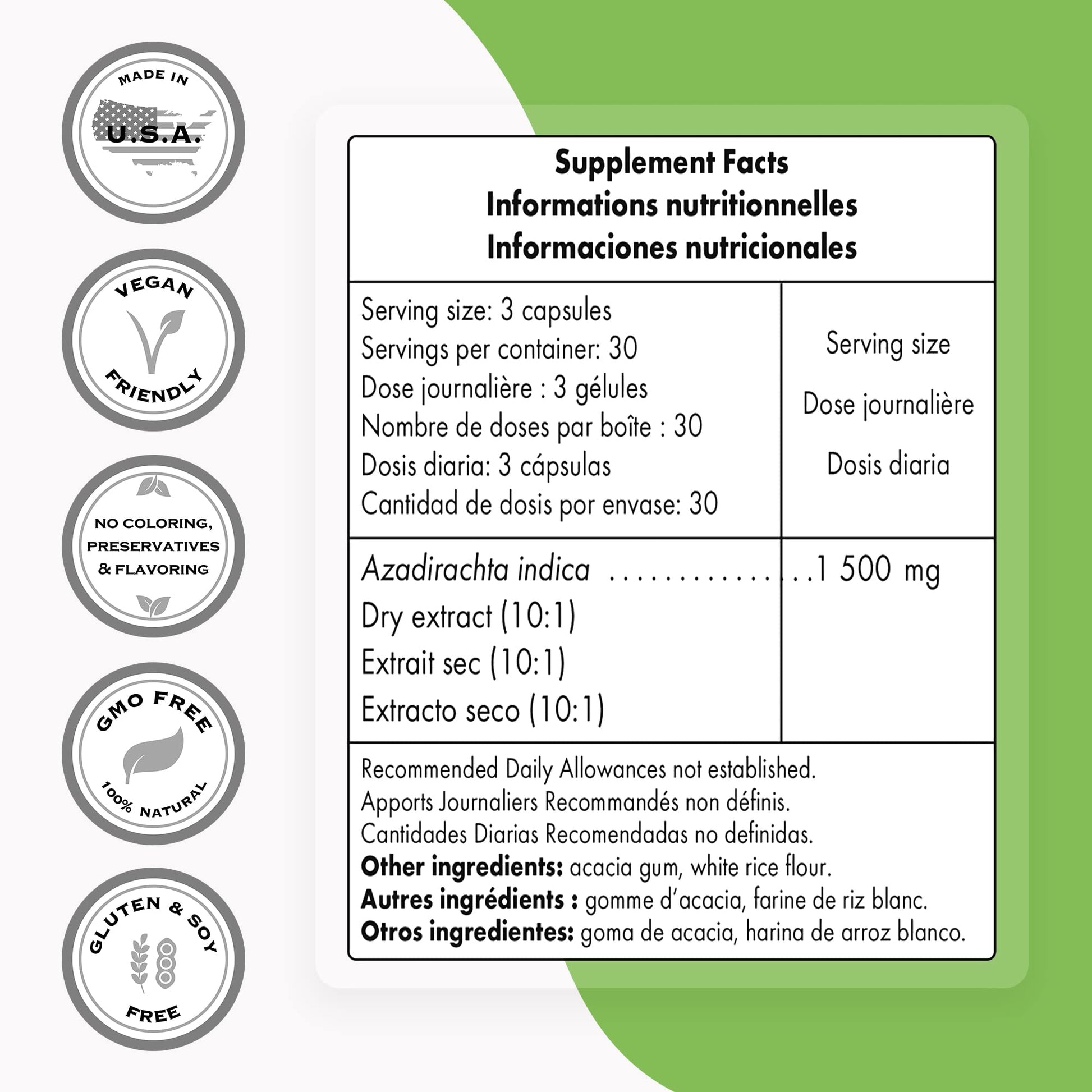 Supersmart - Neem Supplement 1500 mg per Day (Azadirachta Indica Leaf Oil Extract) Supersmart uk supplements