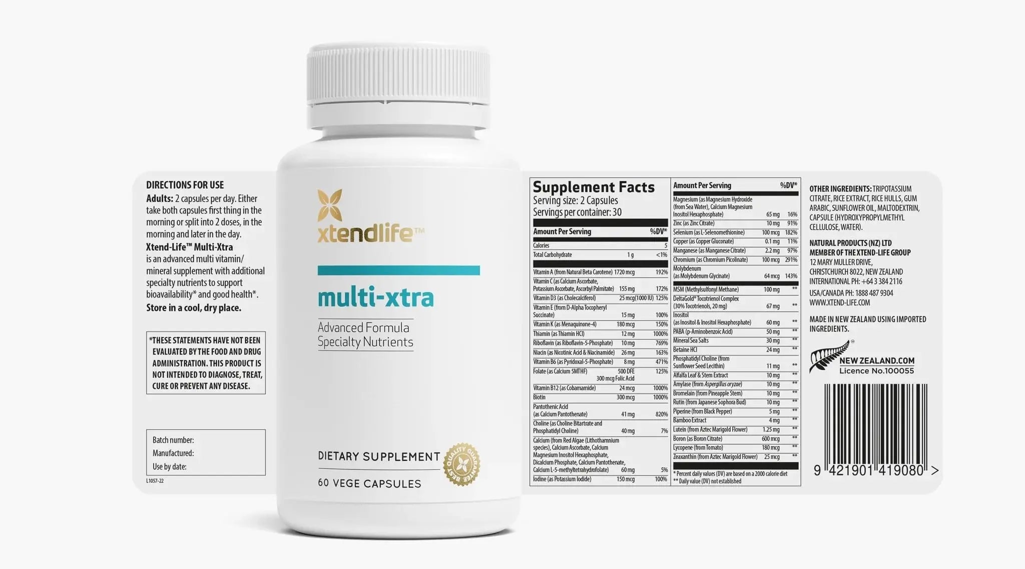 Xtendlife Multi-Xtra Multivitamin for Immune, Heart & Energy Support - 40+ Bioavailable Vitamins, Minerals, Antioxidants & Herbs Xtendlife uk supplements
