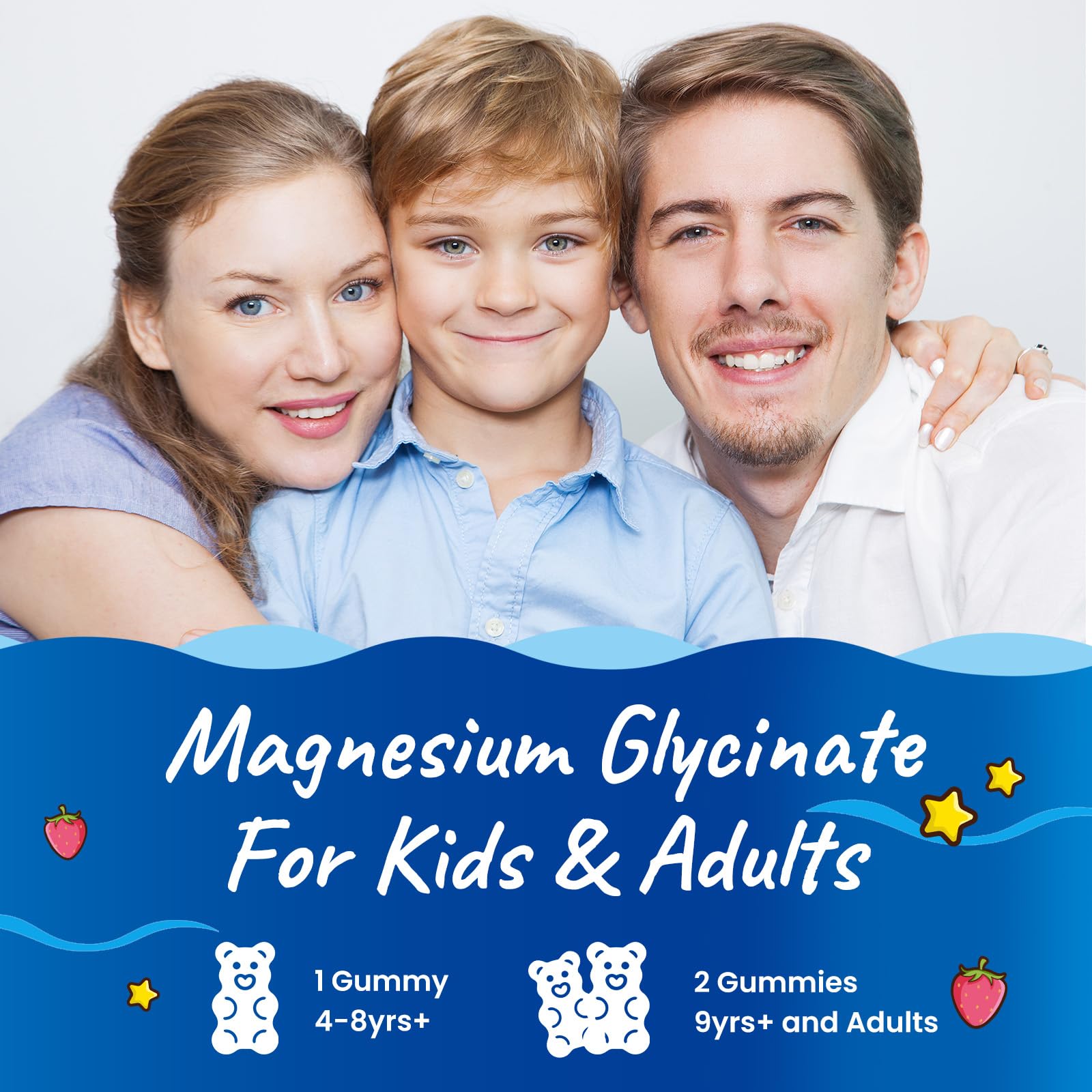 Magnesium Glycinate Gummies for Kids - with L-Theanine, Omega-3, Vitamin B6, D3, Zinc - Kids Magnesium Gummies for Sleep, Relaxation, Calm & Focus - Sugar Free Strawberry 60ct Hovika uk supplements