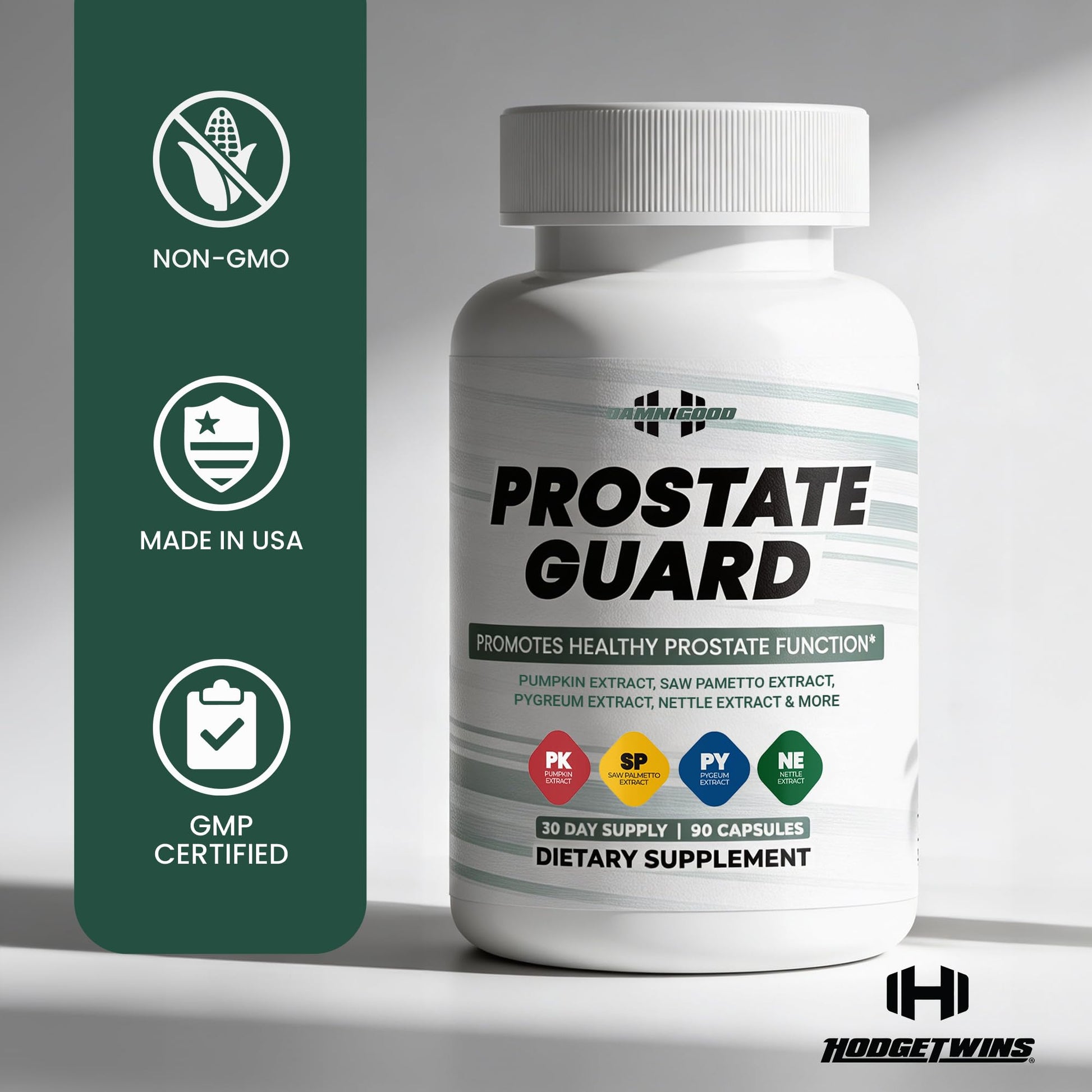 DAMN GOOD The Hodge Twins Prostate Guard - 90 Capsules Guard Vitality Complex – Comfort Blend for Nighttime Routine, Restful Rhythm - Men's Supplements for Health Supports Relaxation DAMN GOOD uk supplements